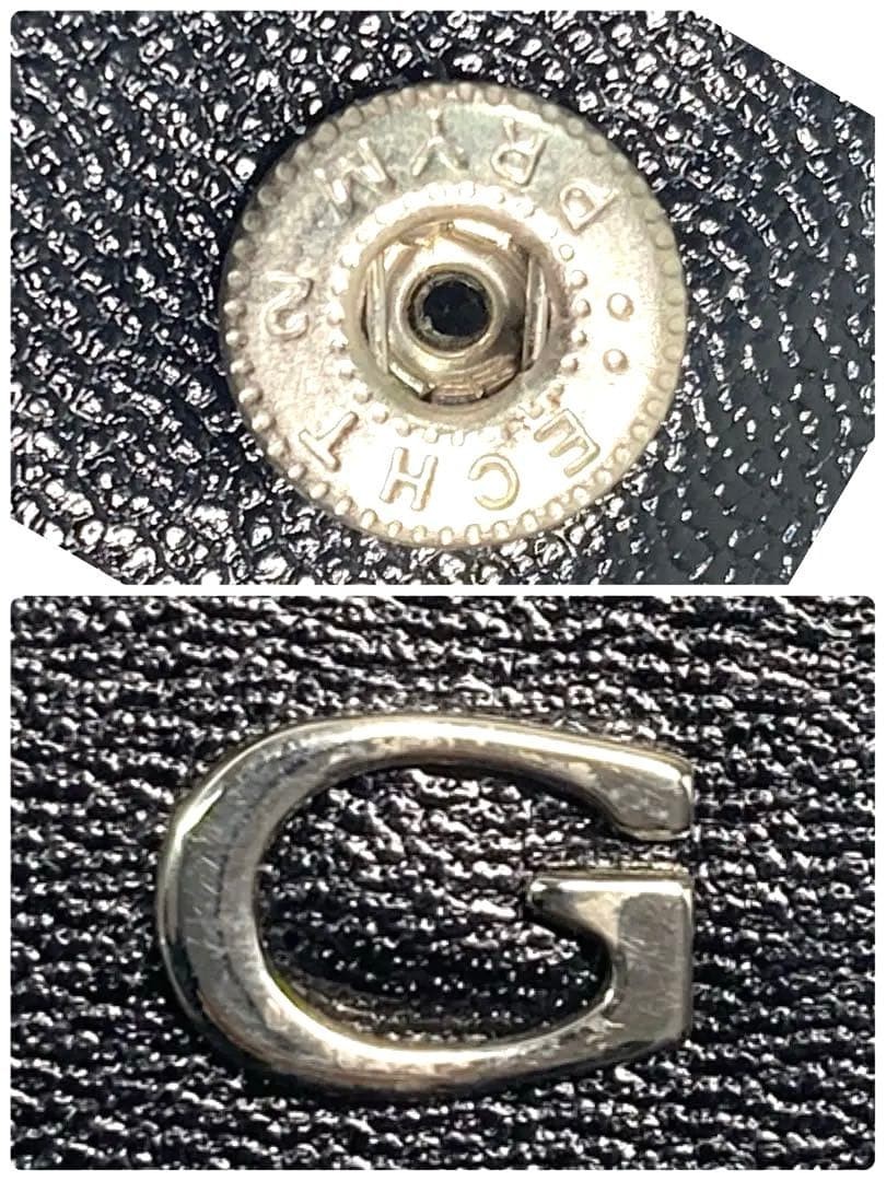 Beautiful Item GUCCI G Logo Leather Coin Case Small Item Holder with Box Black