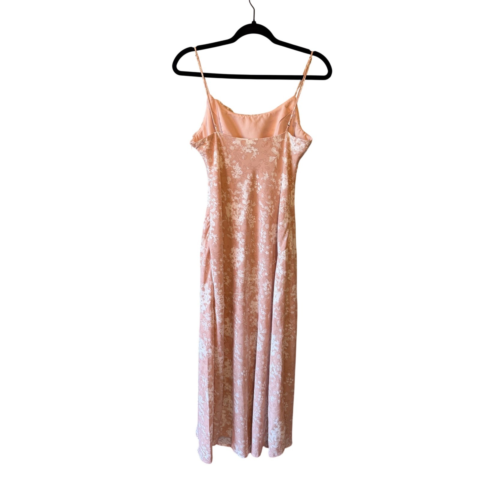 Petal + Pup Womens Pink Floral Cowl Neck Midi Dress Size 8 Adjustable Straps