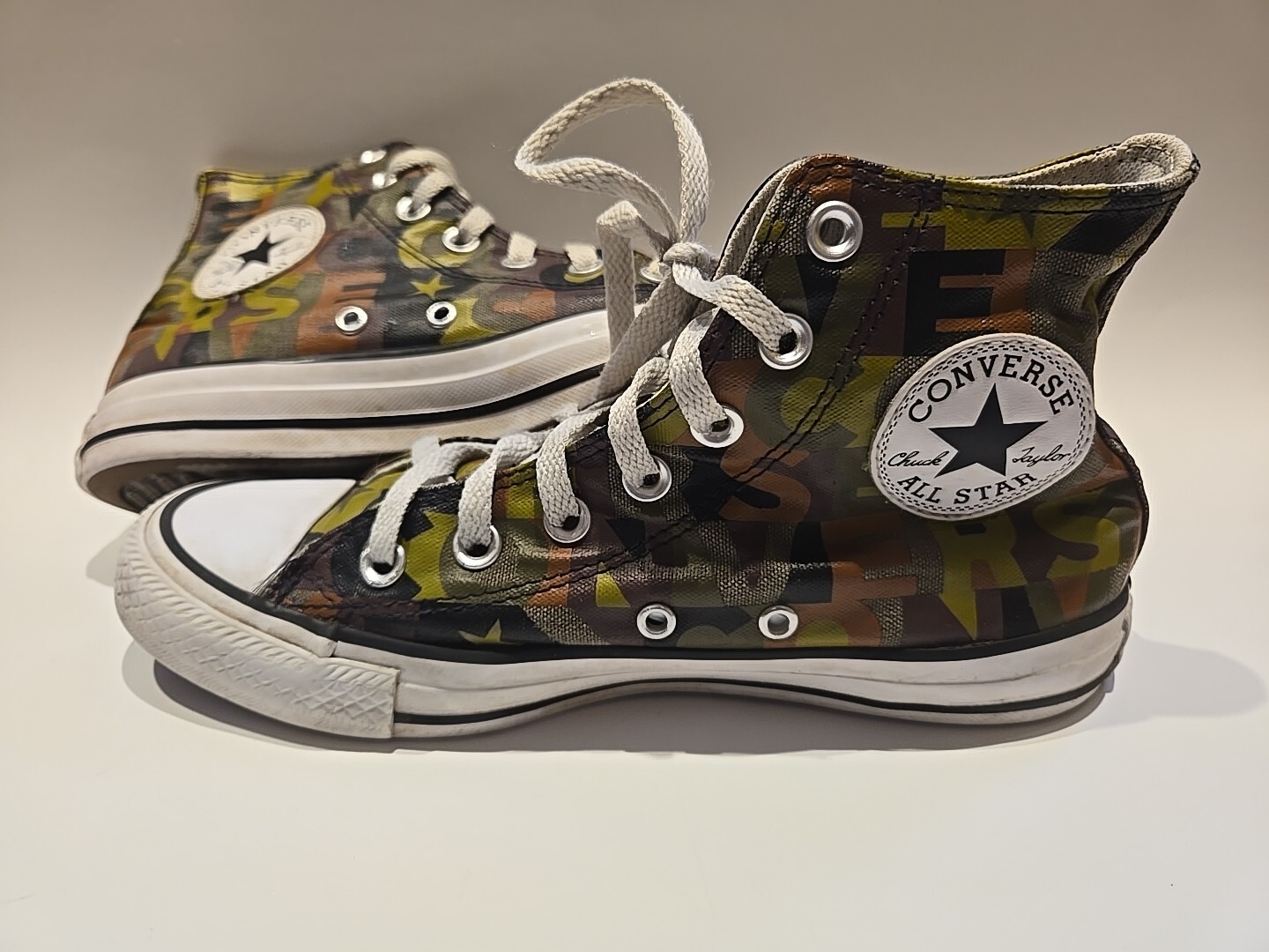 CONVERSE UNISEX CTAS HIGH TOP CAMO SNEAKERS 168713F 5 MEN * 7 WOMEN * EU 37.5