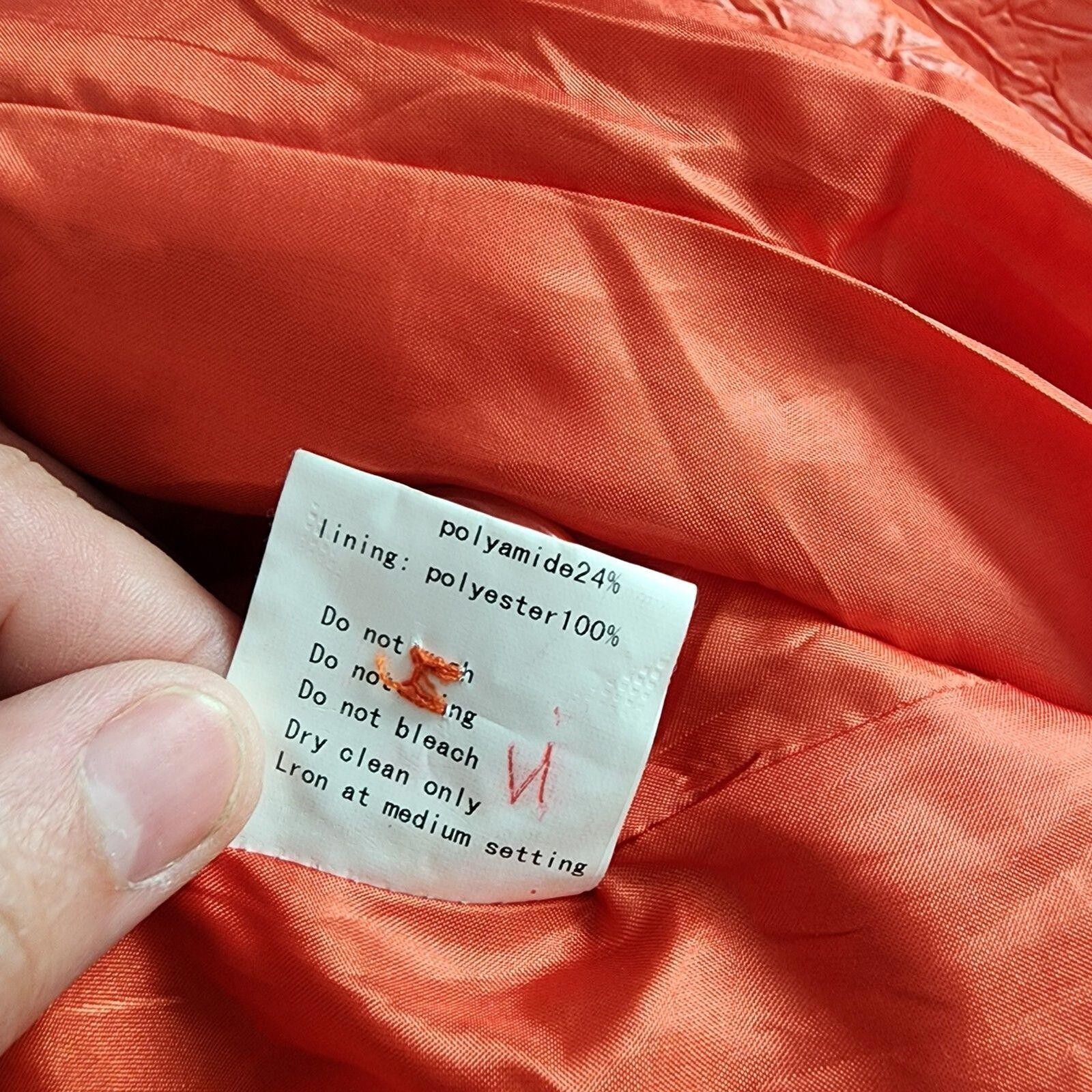LKNW SHARK brand orange trenchcoat belt unqiue double breasted M 44/46