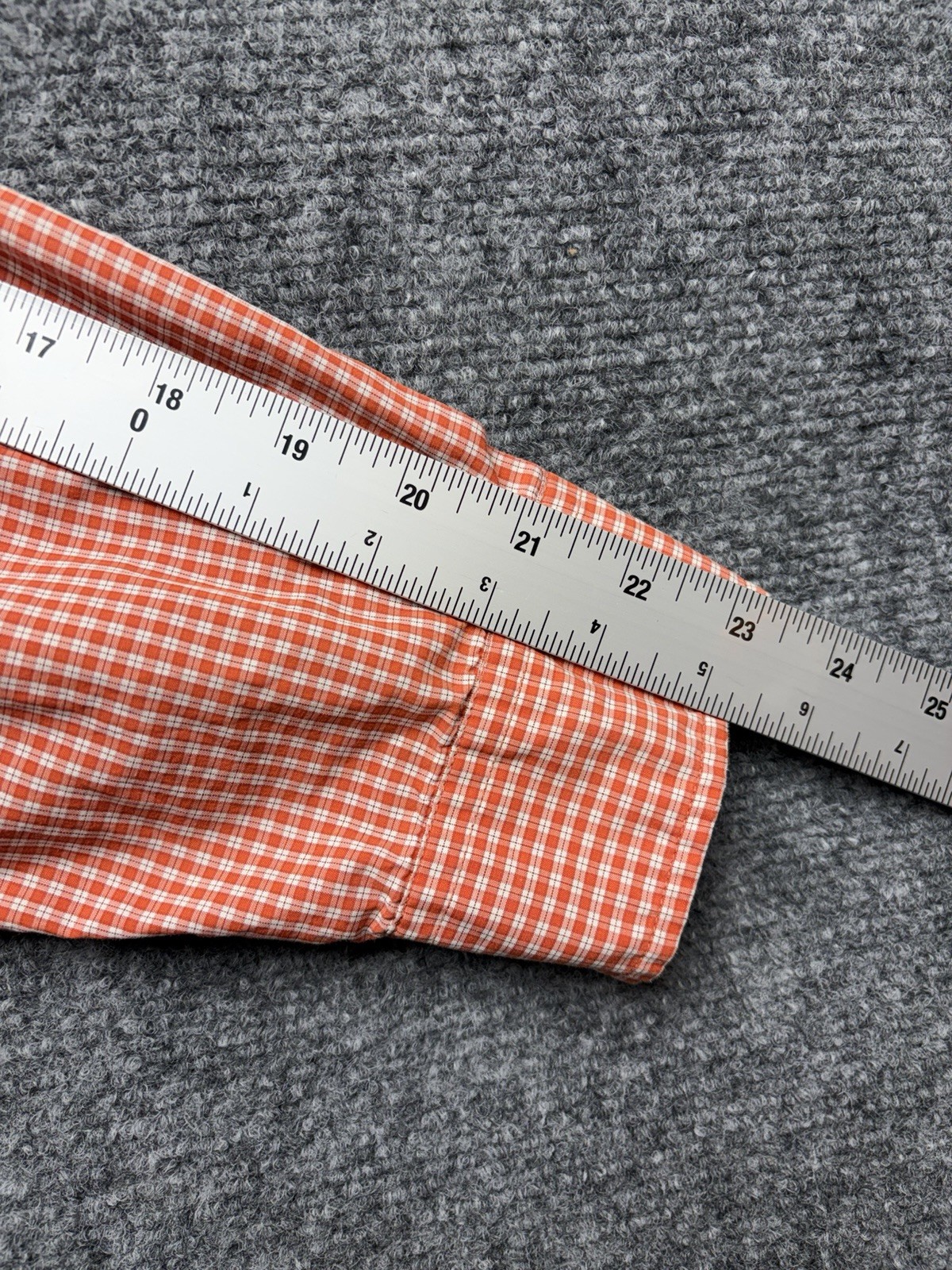 Eddie Bauer Red Orange Gingham Button Down Shirt Long Sleeve Men’s Large