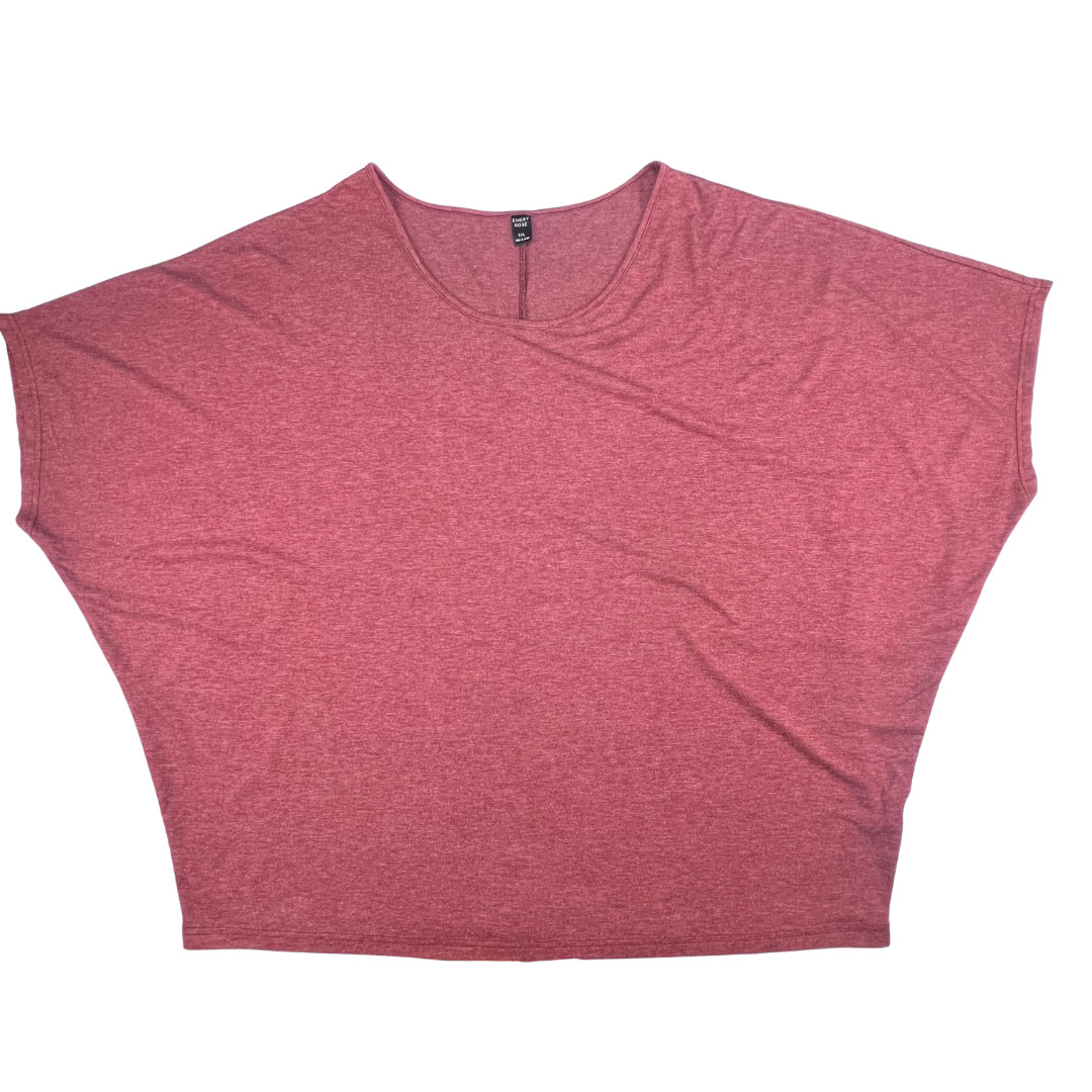 Emery Rose Blouse 5X Red Batwing Dolman Sleeve Top Relaxed Fit Minimalist Casual