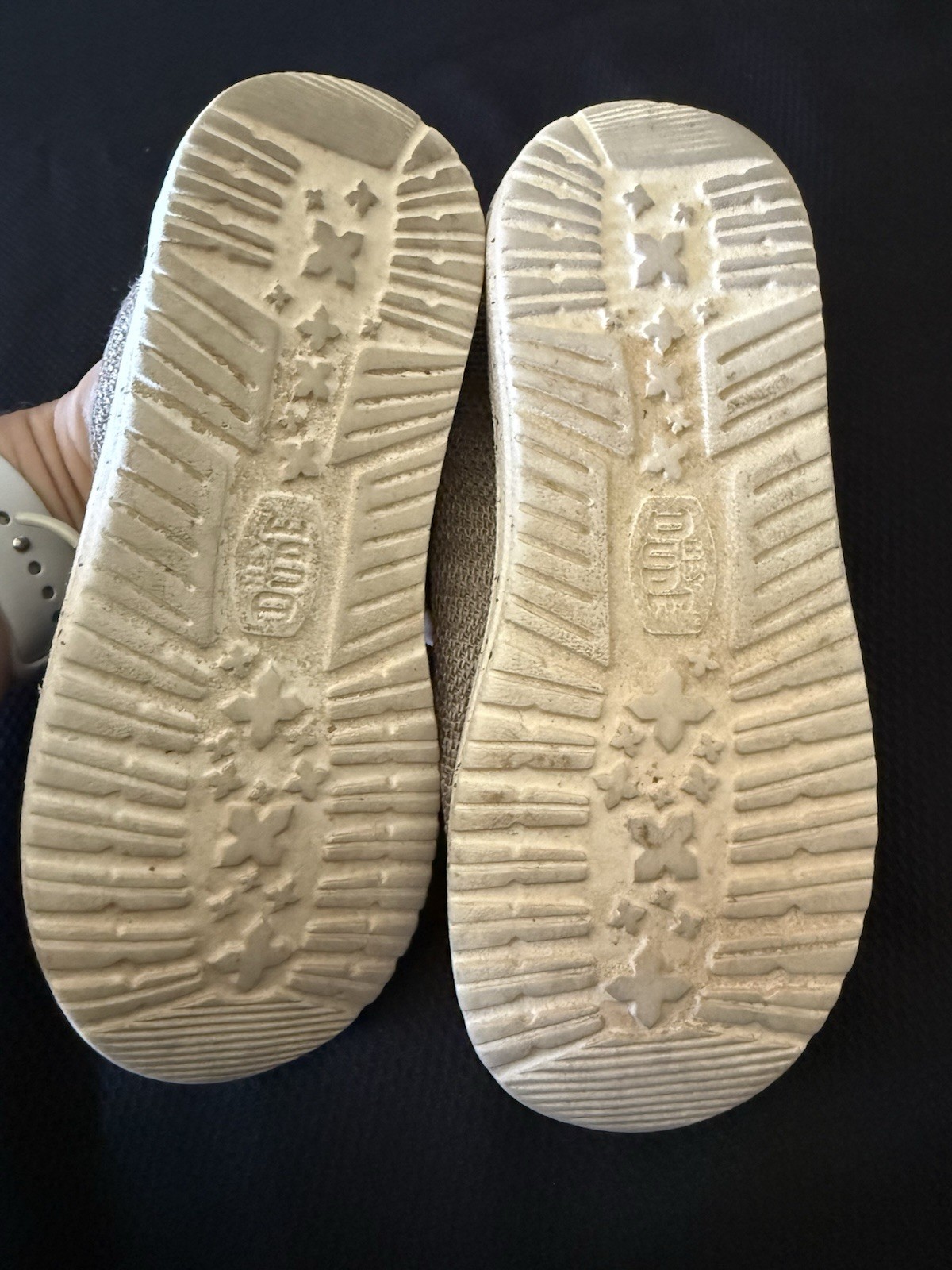 HEYDUDE Wally Stretch Sox Beige Fabric Lightweight Lace Up Loafer Kids US 12