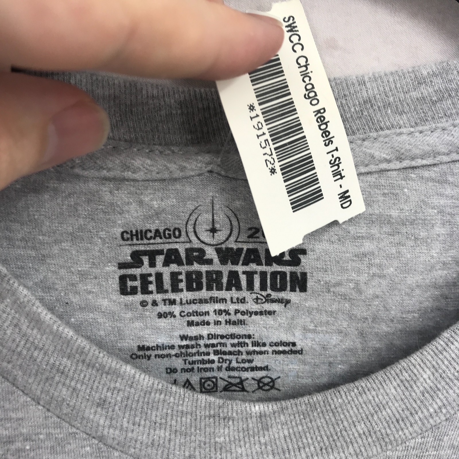 Star Wars Shirt Men Medium Gray Rebel Alliance Logo Celebration 2019 Chicago New
