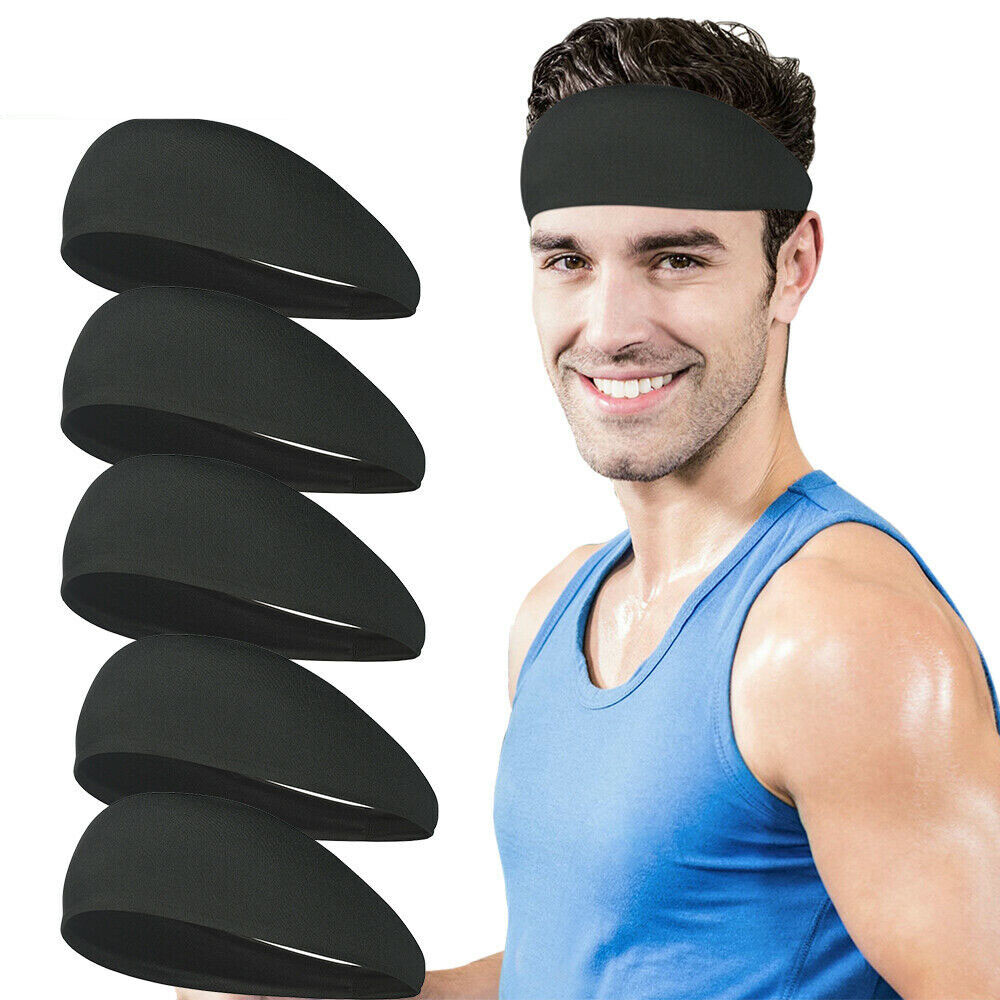 1/3/5pcs Men Women Sweat Band Elastic Running Sport Non Slip Athletic Headband
