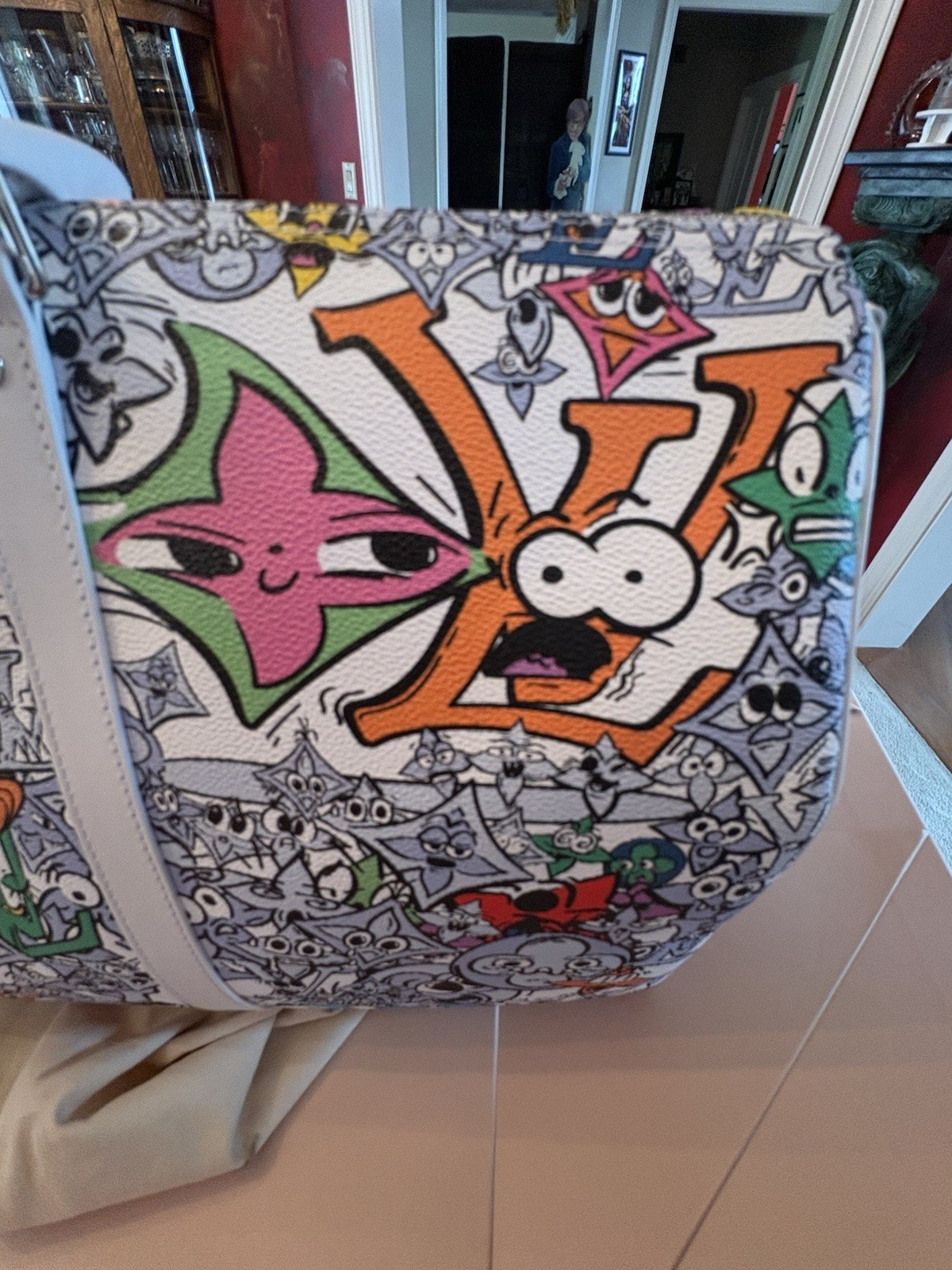 LOUIS VUITTON 2023 Comics White Multi Monogram Keepall Bandouliere 50 BRAND NEW