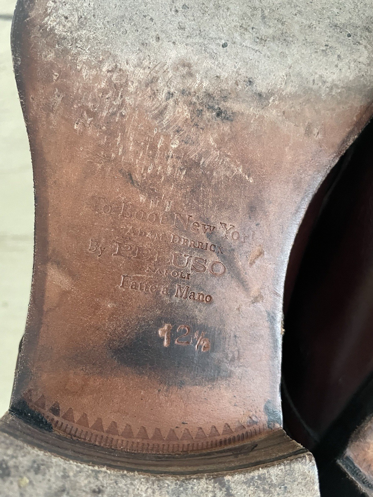 TO BOOT NEW YORK Hand Made in Italy Brown Derby in Italian Calf Size 12 1/2