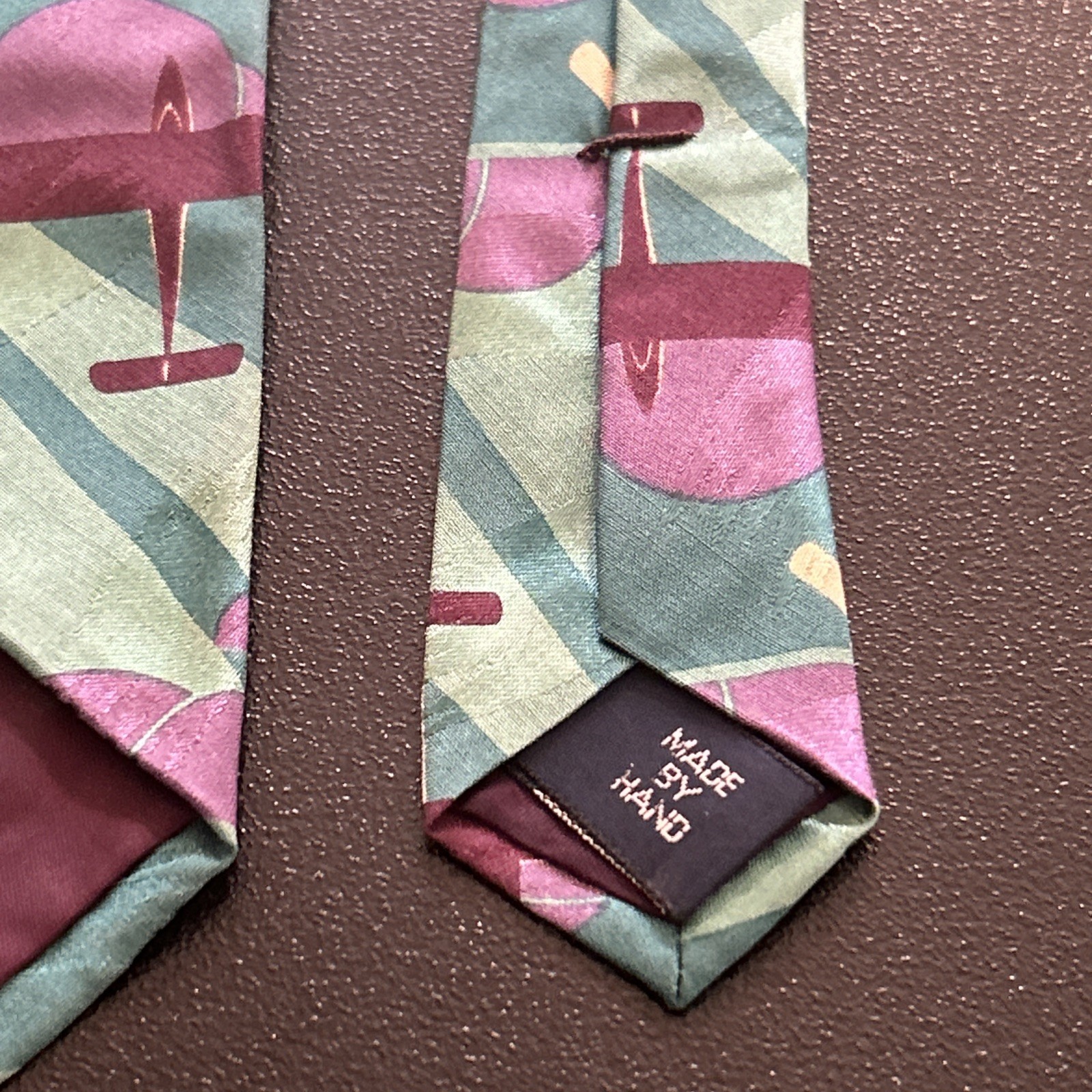 Vintage EUC Polo Ralph Lauren Airplane Theme Jacquard Silk Tie USA 55 X 3.5