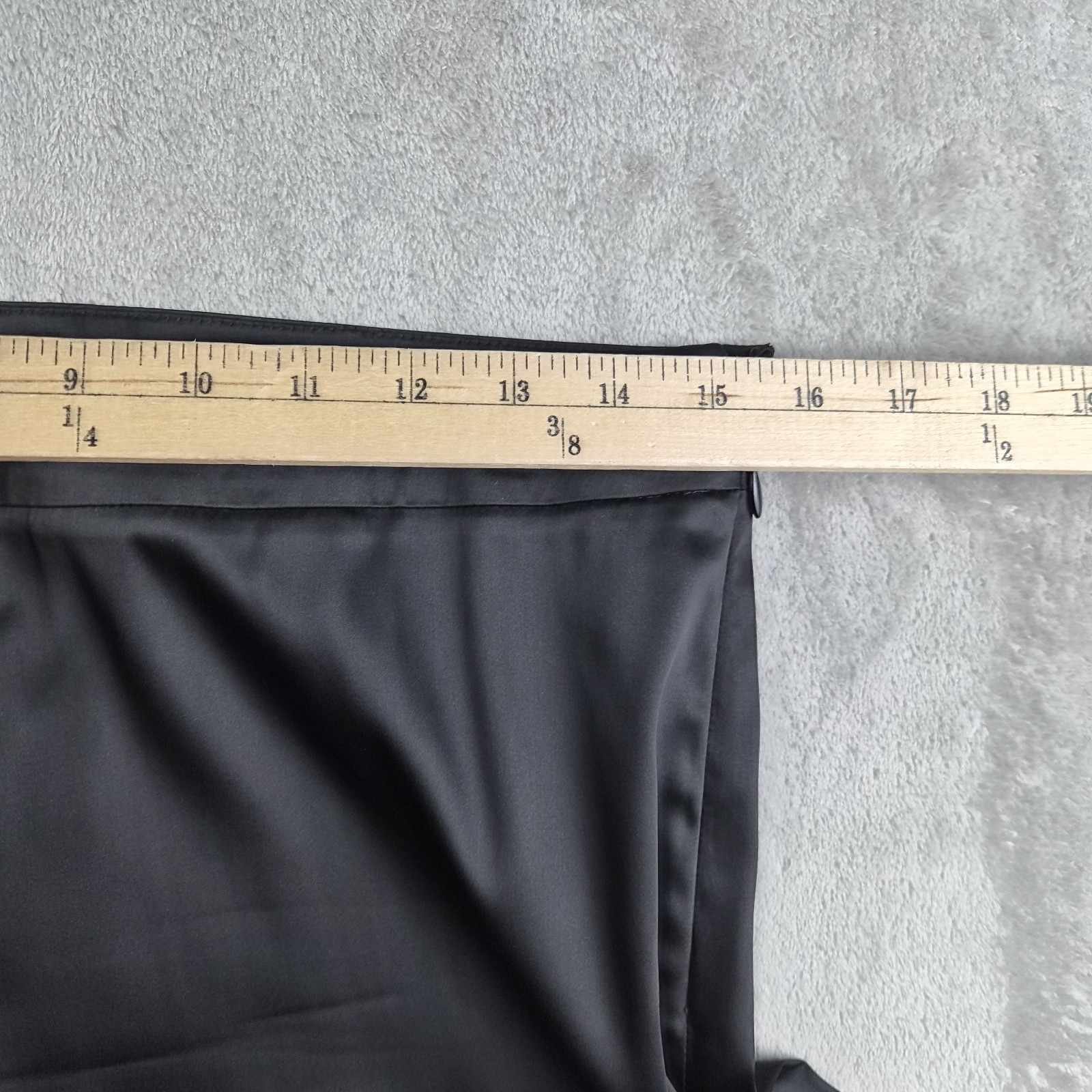 Vintage Rafaella Pants Womens 8 Black Satin Straight Wide Leg Trouser Dressy