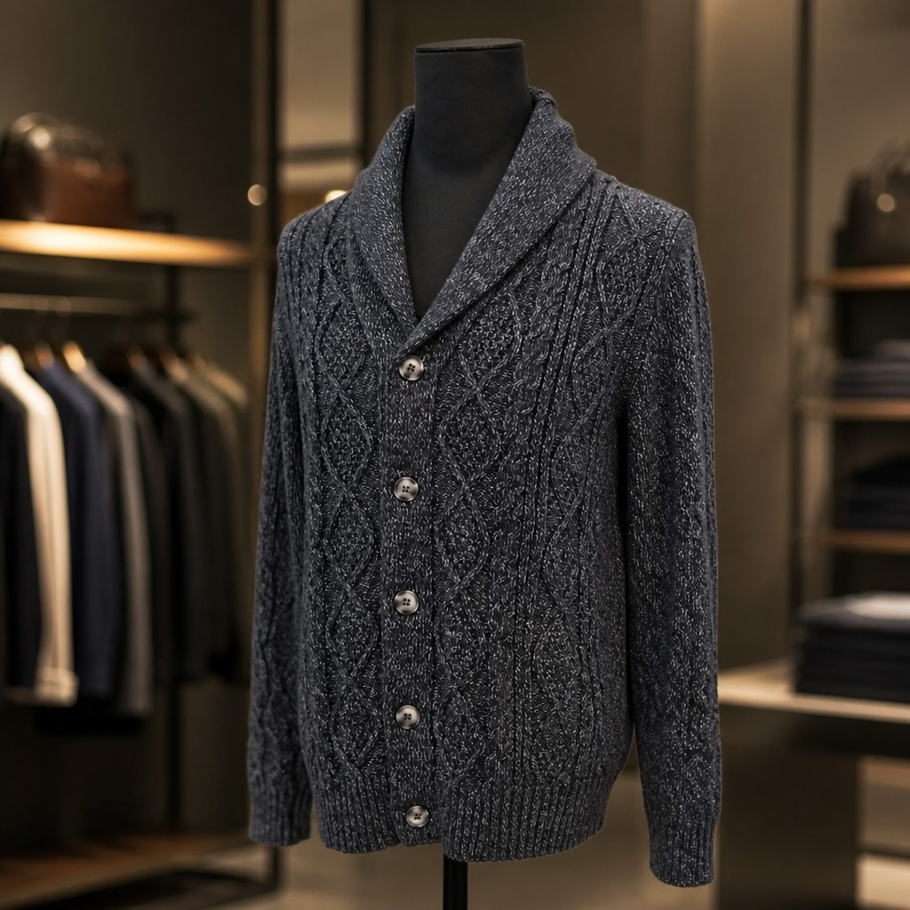BlankNYC Men’s Cardigan Sweater Classic Knit Layer Size L
