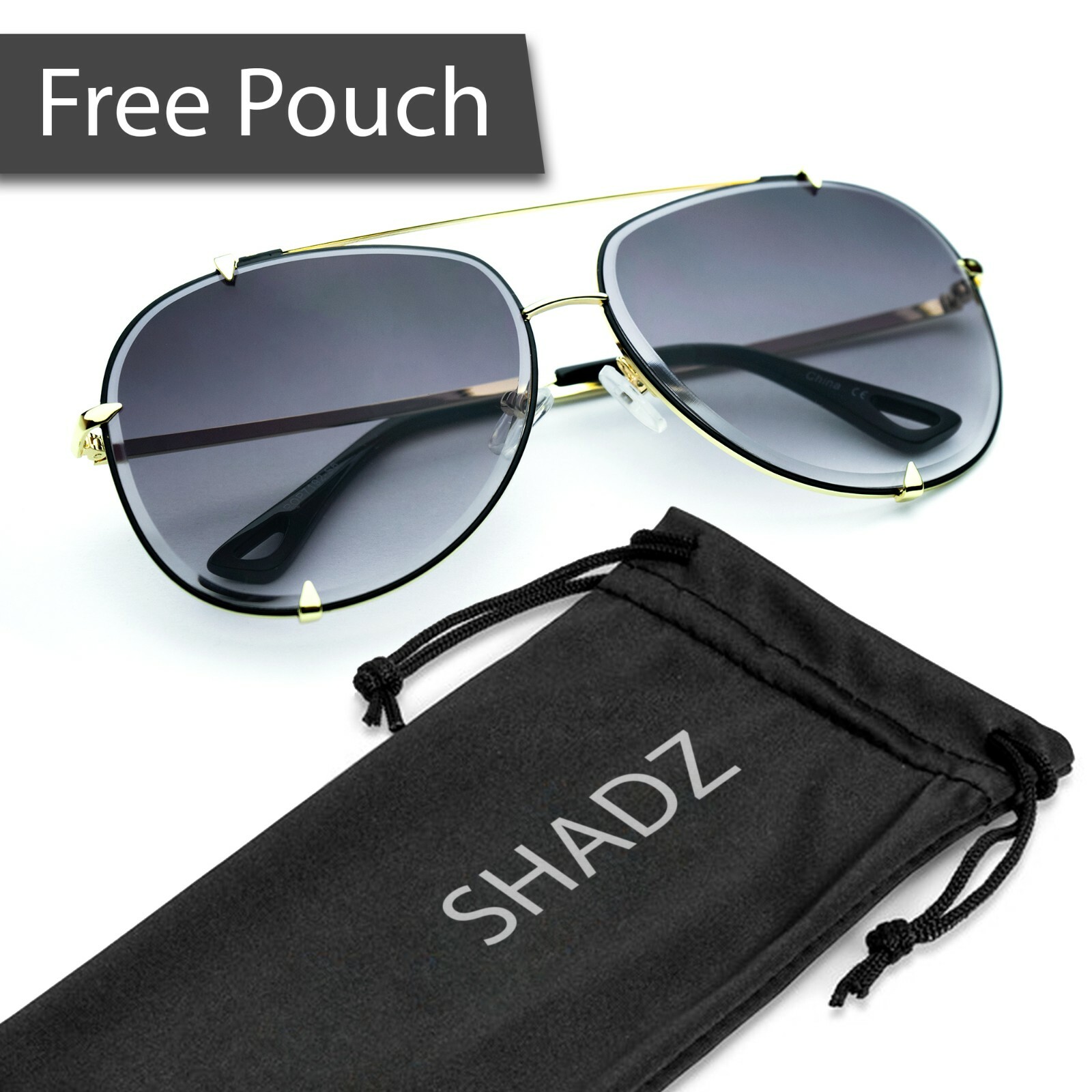 Big XXL “Talon” OVERSIZED Metal Gradient Women Sunglasses Shadz GAFAS 100% UV