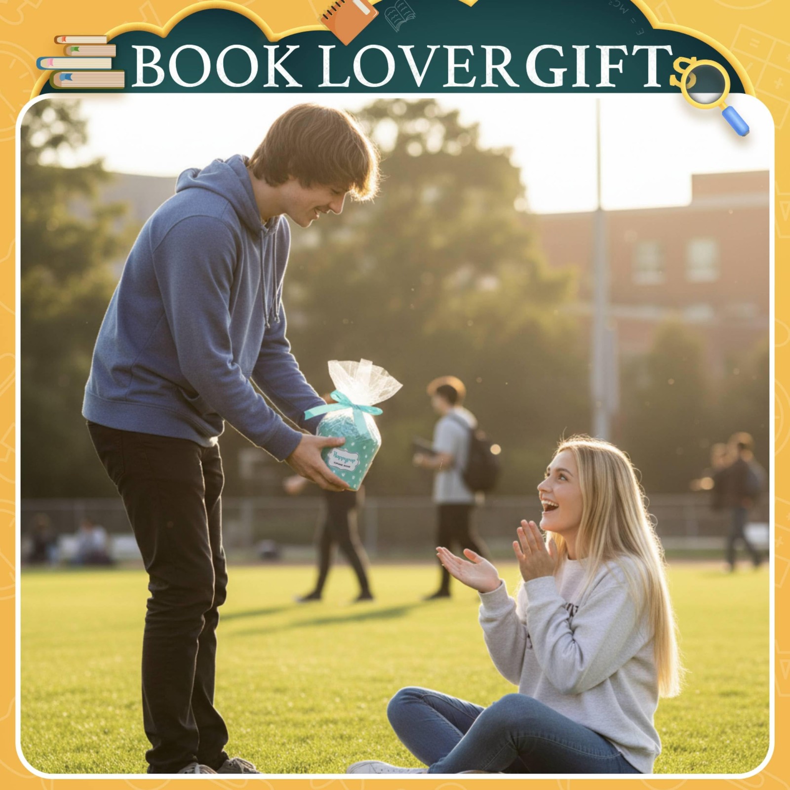 HAPPYPOP Book Lover Gifts for Adults – Funny Medium, Fuzzy Reading Green