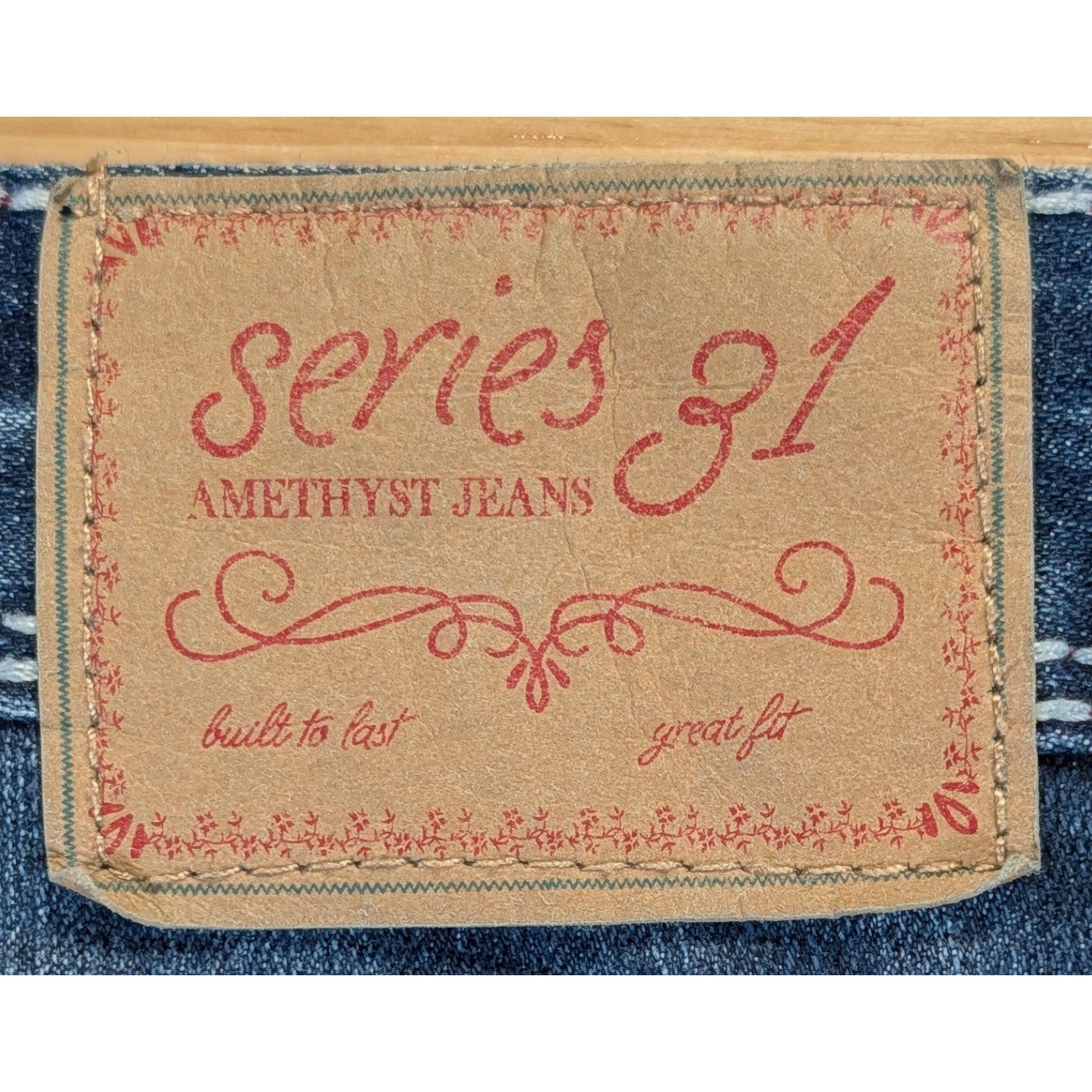 Series 31 Amethyst Jeans Womens 9 Dark Wash Thick Stitch Bootcut Flap Pocket Y2K
