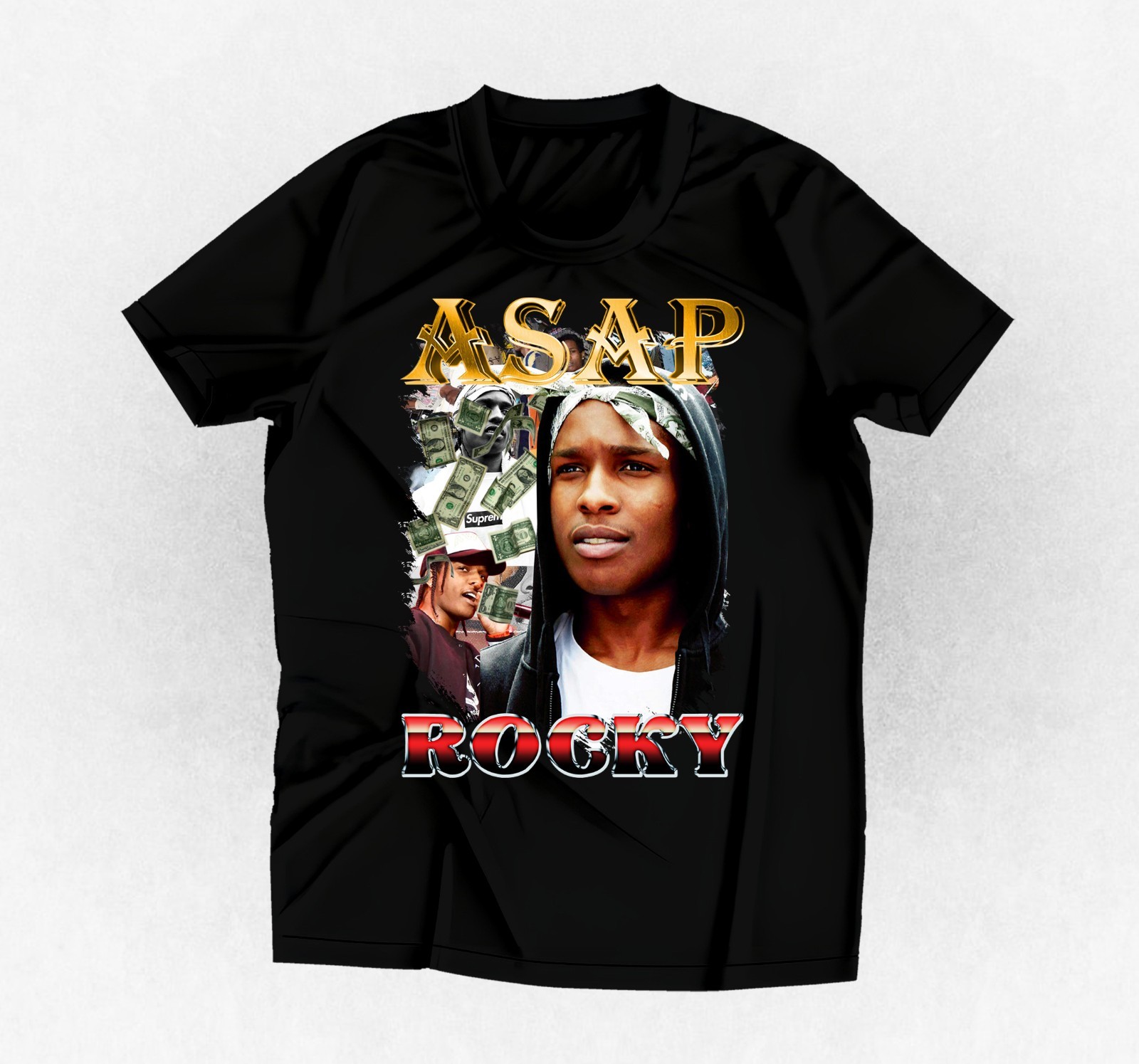 Rapper ASAP Rocky graphic t-shirt black or any color and size you choose