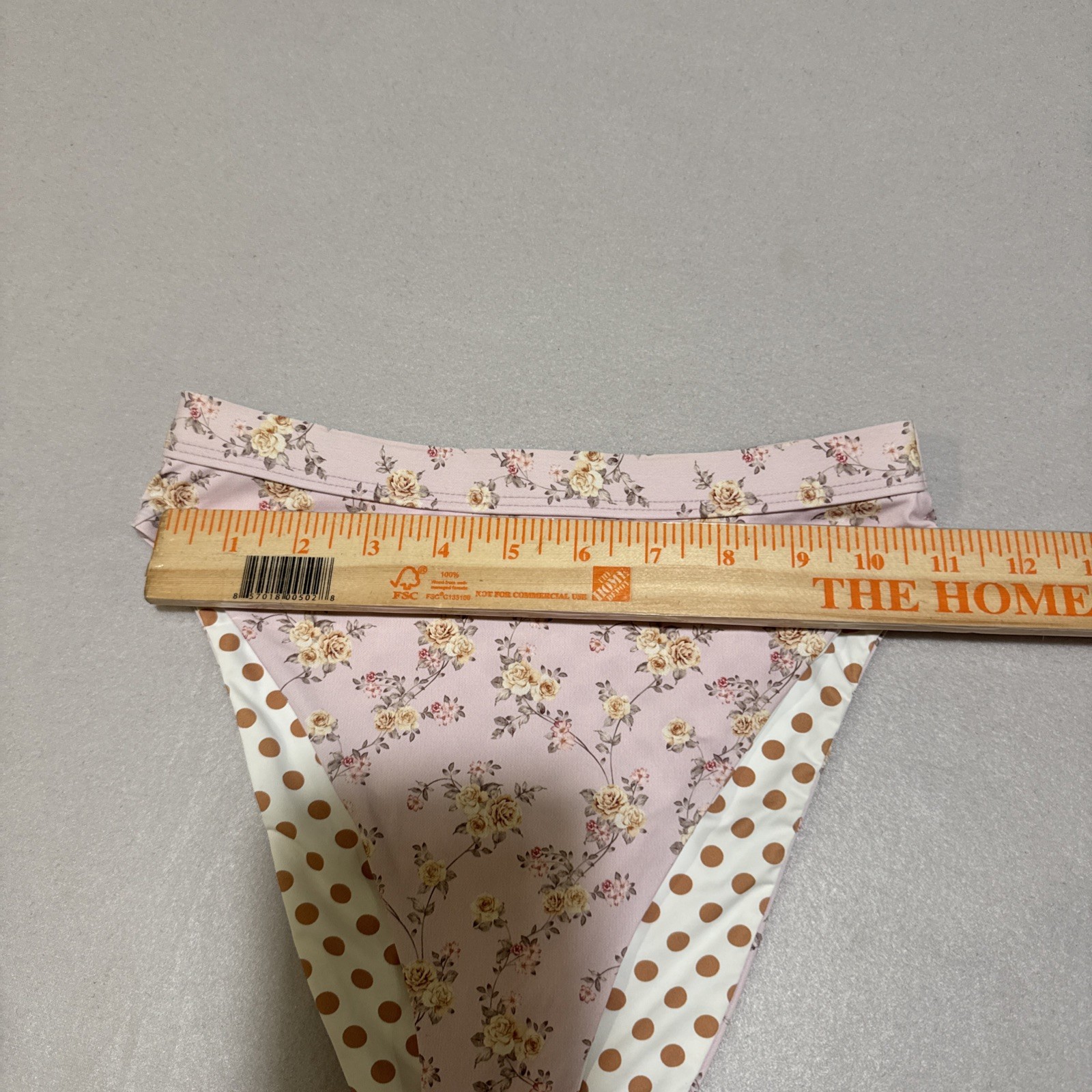 Dippin Daisy Women Swim Bottom Pink Floral/ Poka Dot Reversible High Waist Sz XS