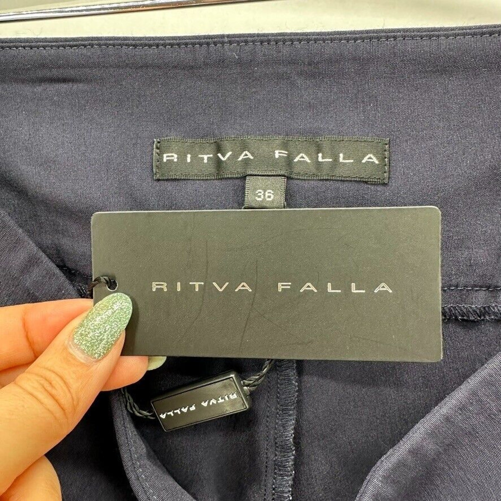 Ritva Falla Eeva Slit Pants FR 36 Blue US XS Quiet Luxury Caspule Travel NWT