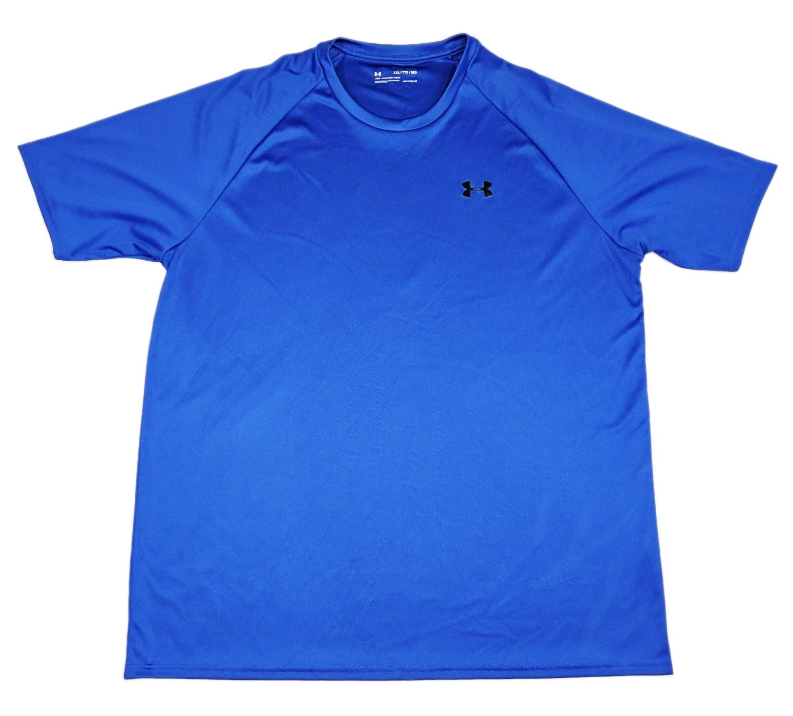 Under Armour HeatGear Mens Shirt 2XL Blue Raglan Short Sleeve Athletic Gym Tee