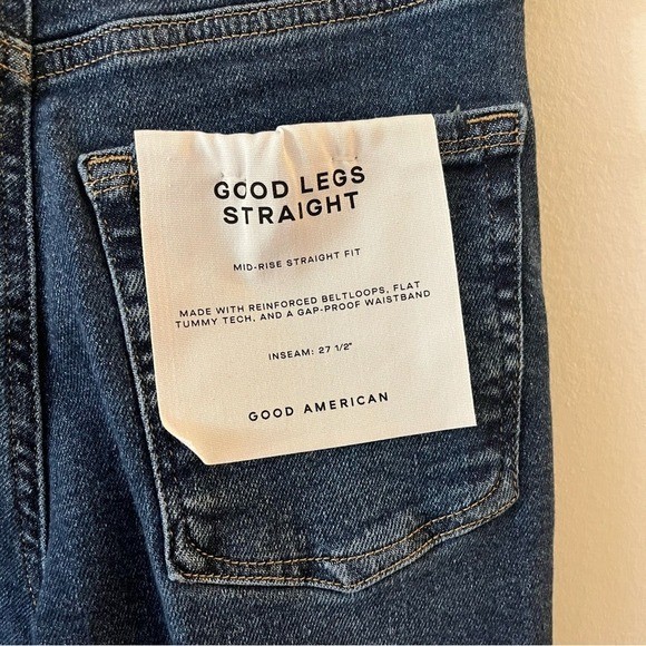 NWT Good Legs Chewed Hem Ankle Straight Leg Jeans Indigo765 Size 25/0
