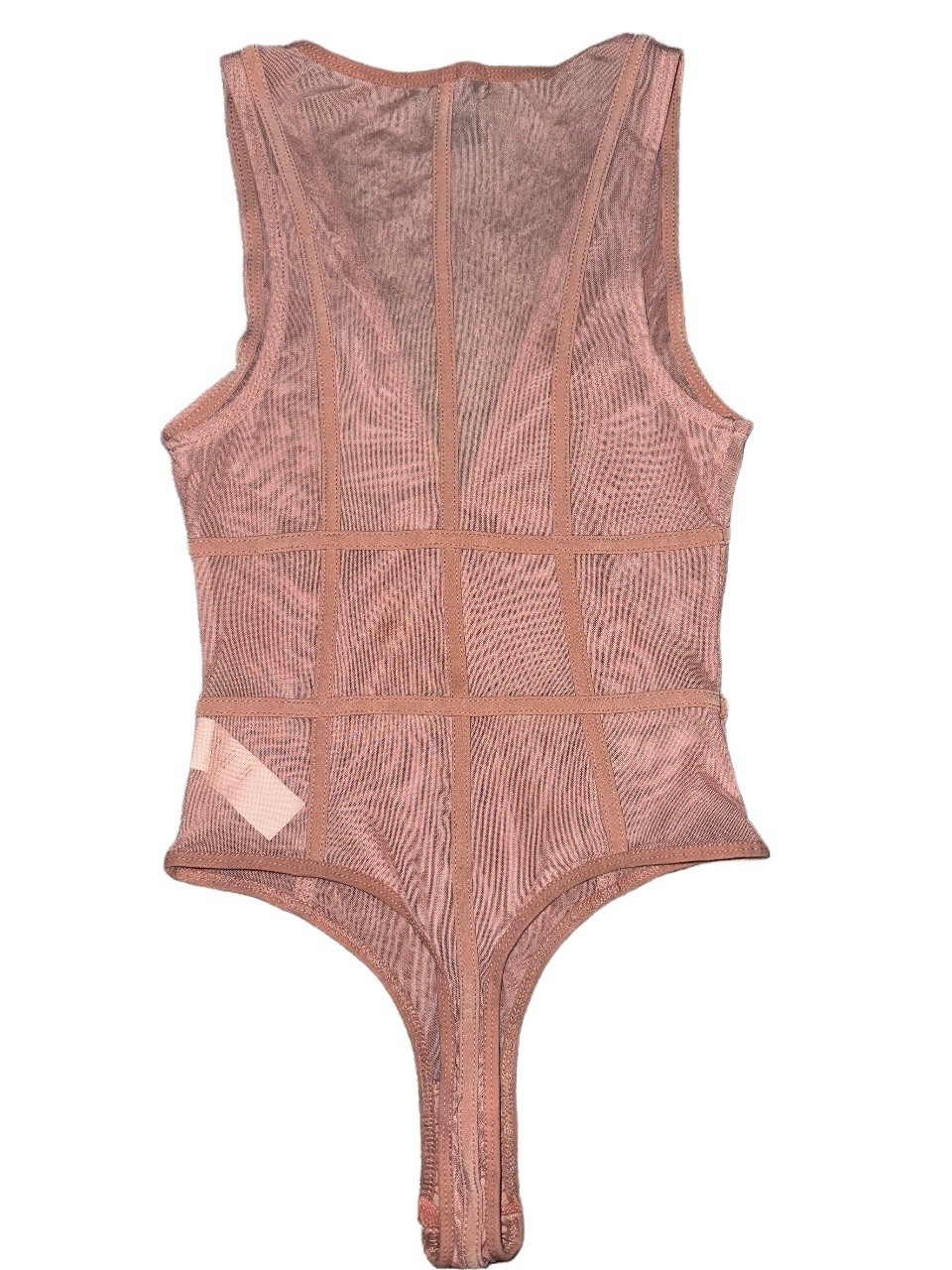 Revamped Pink One-Piece Bodysuit Women’s S Sheer Semi-Transparent Wireless