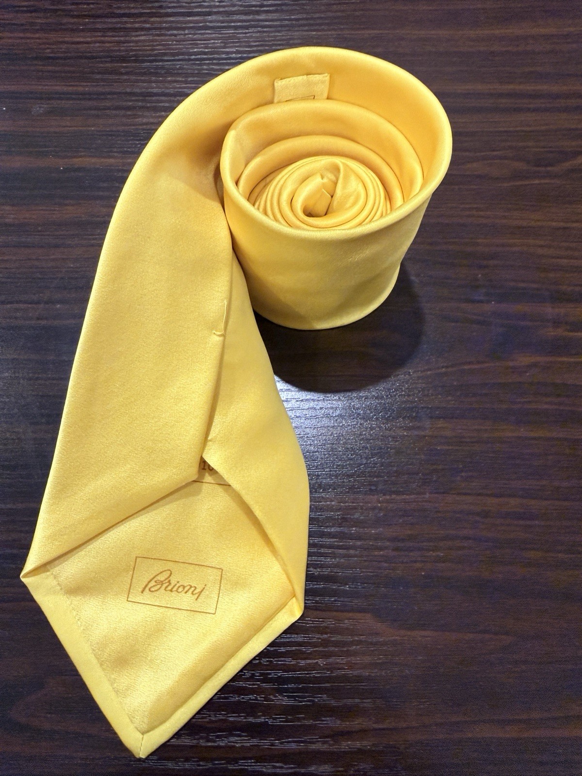 Brioni Men’s Yellow Solid Silk Tie Necktie