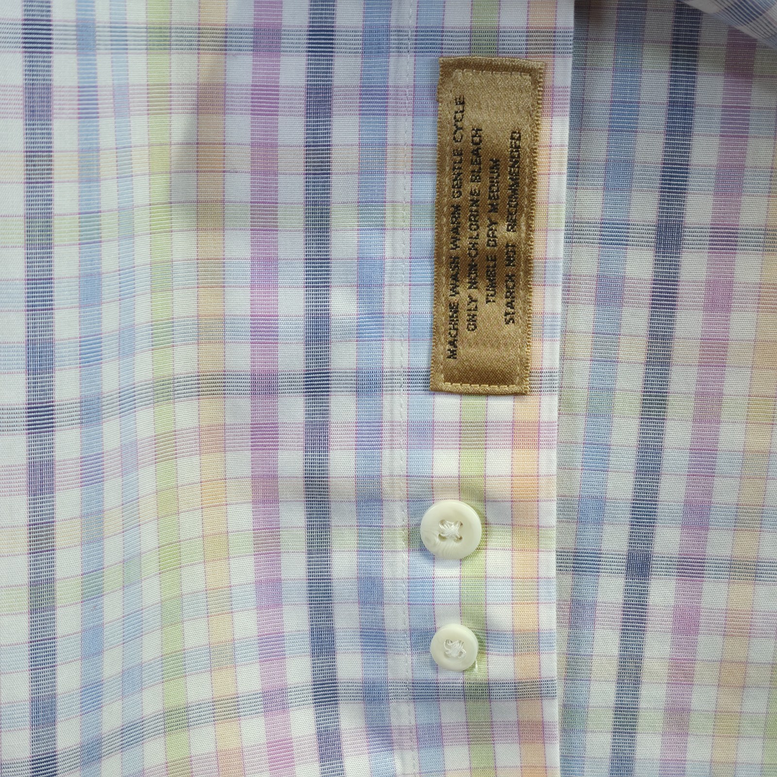 Roundtree & Yorke Gold Label Men’s Fitted Non-Iron Poplin Dress Shirt Sz 17/35