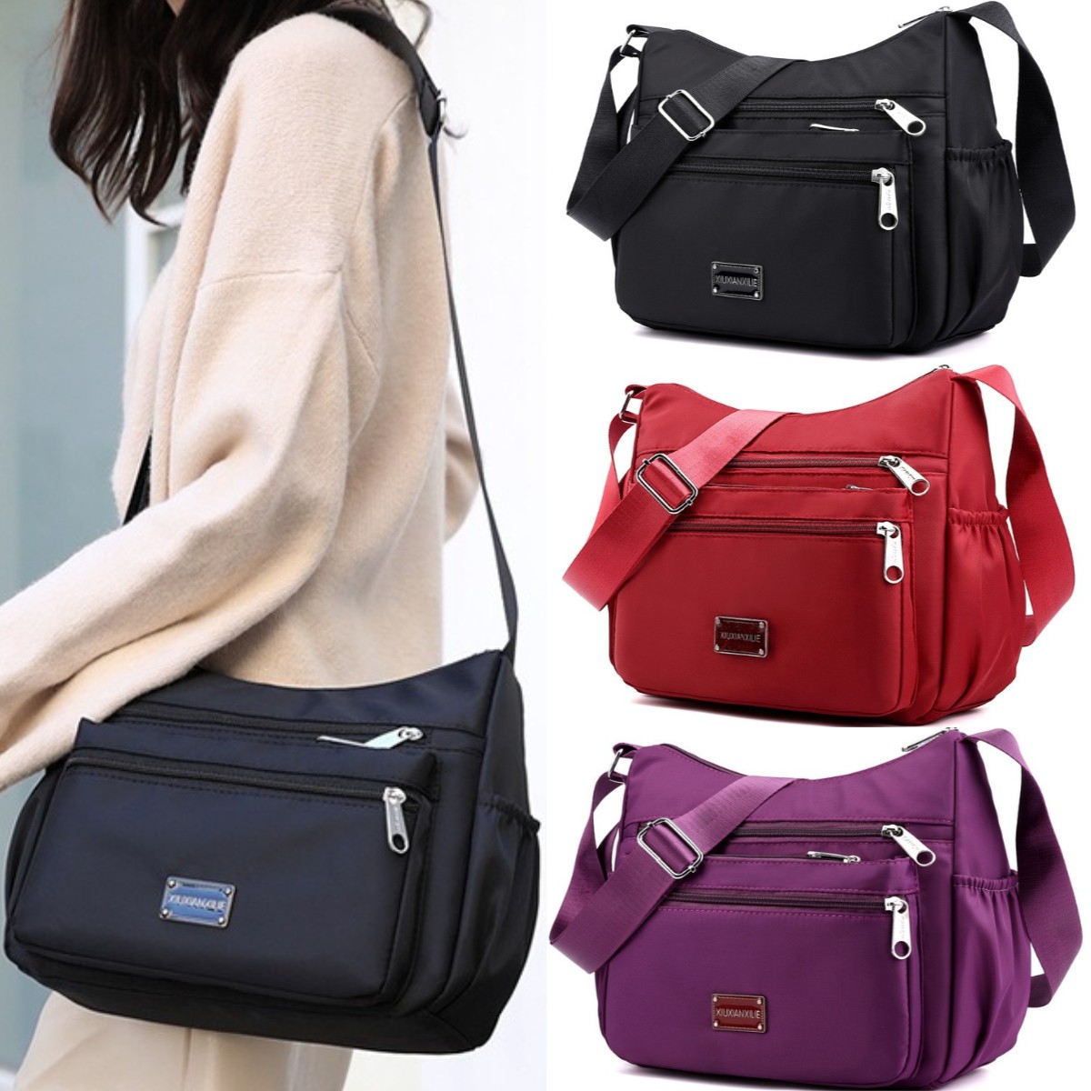 NEW Waterproof Messenger Cross Body Ladies Handbag Bag Shoulder Bag Womens Purse