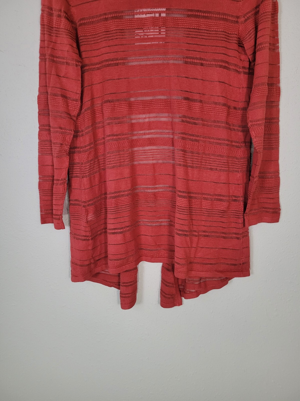 New 41 HAWTHORN M Stripe Open Front Textured Cardigan Women