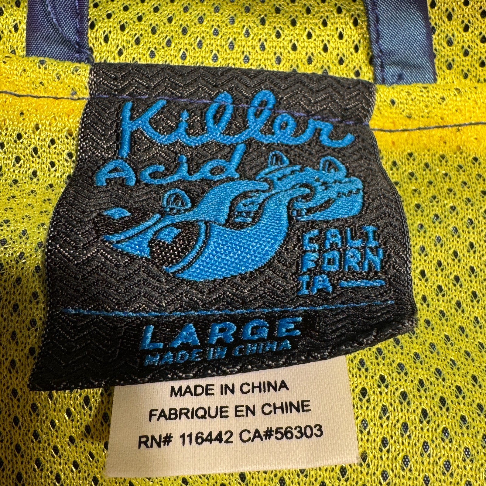 Killer Acid Jacket Mens Large Windbreaker Psychedelic Graphic Print No Bad Trips