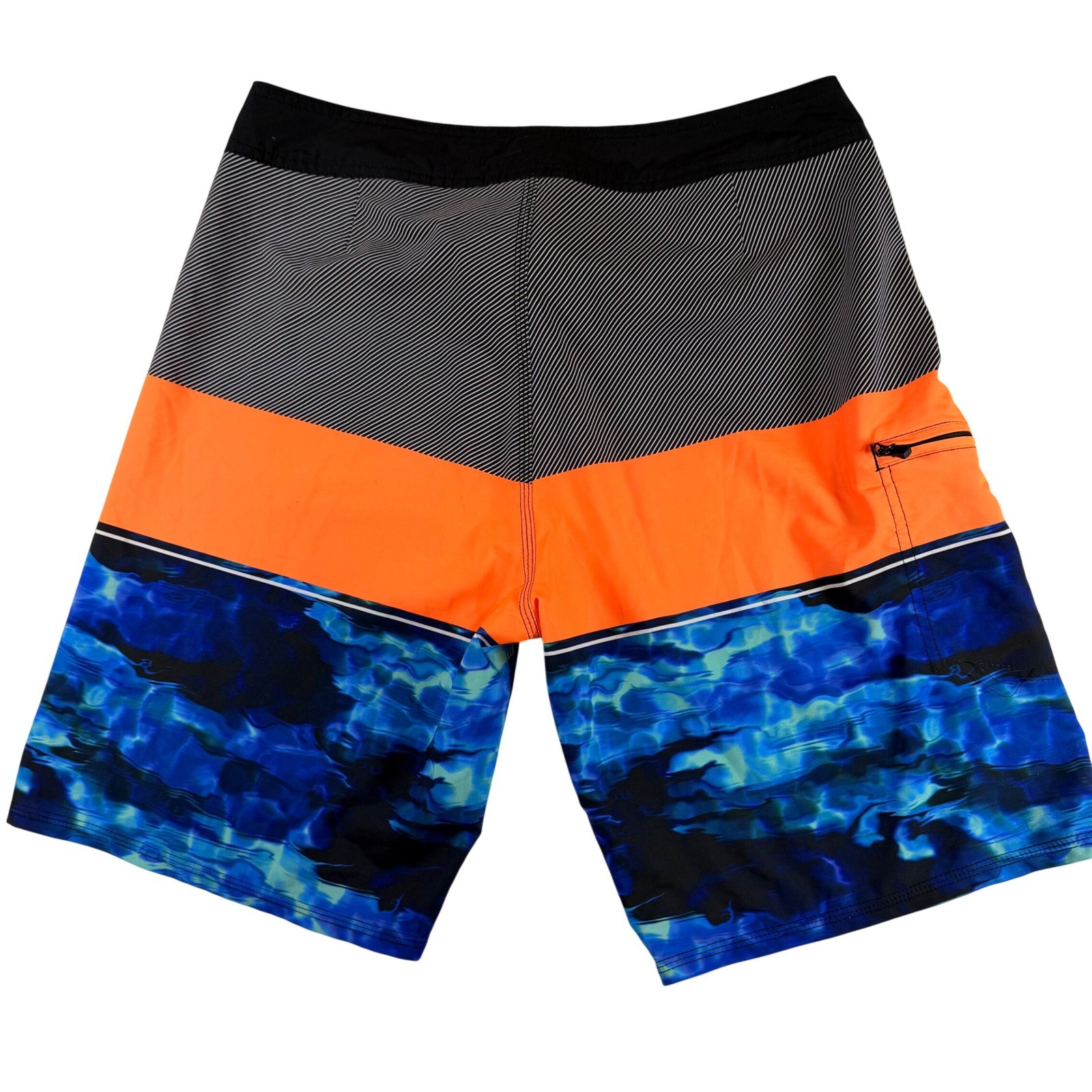 Ron Jon Surf Shop Mens Board Shorts Size 32 Blue Orange Water Print RVR1785