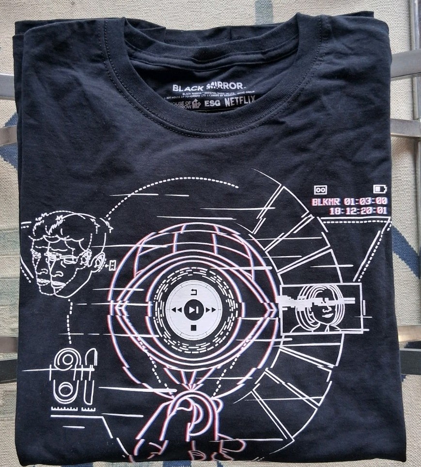 Black Mirror Netflix Loot Crate XL T-Shirt Black Graphic Tee NEW Rare OOP