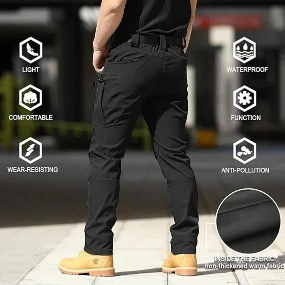 Mens Cargo Pants Work Combat Pants Outdoor Hiking Waterproof Trousers Tactical