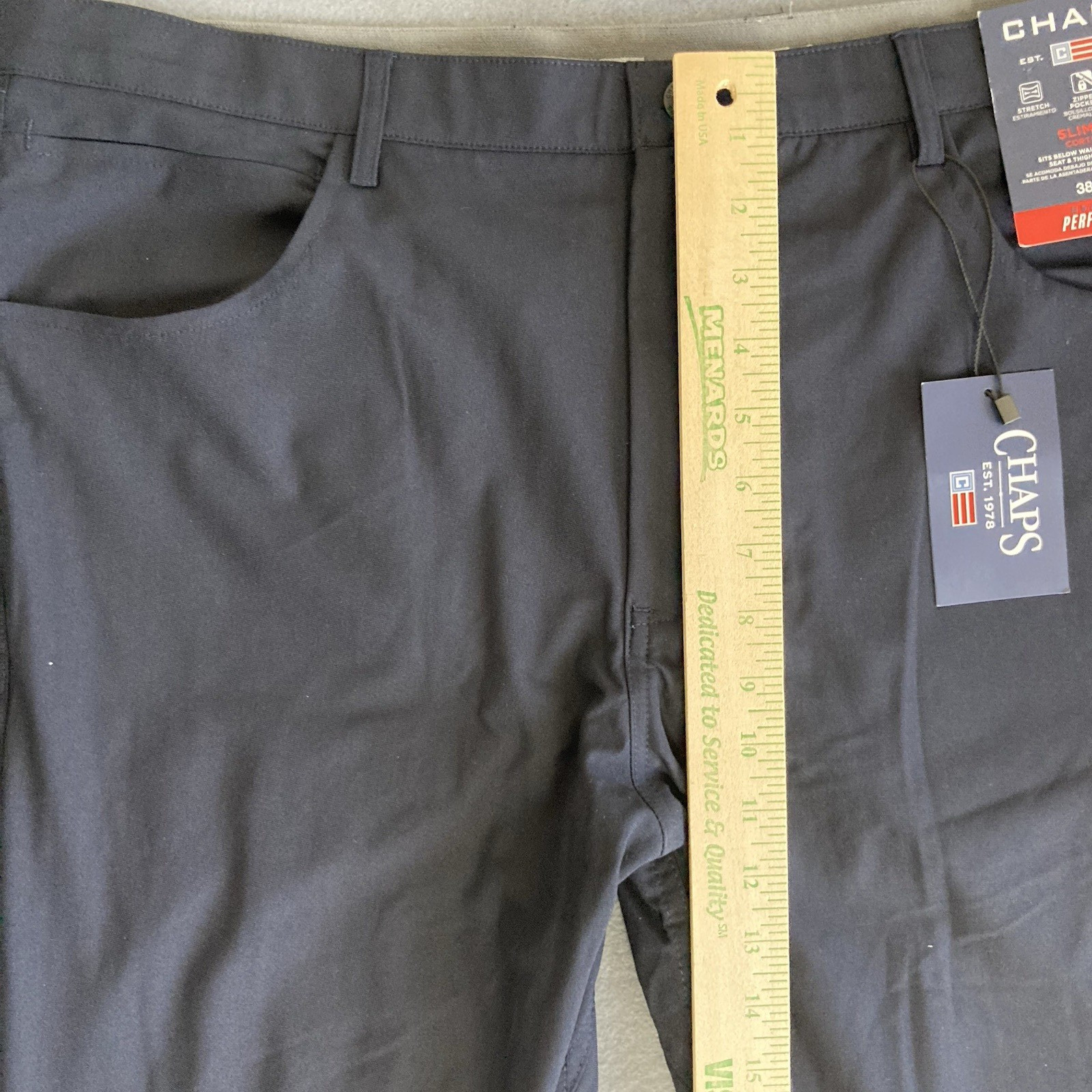Chaps Everyday Performance Pant Mens 38×30 Navy Slim Fit Straight Leg Golf NWT