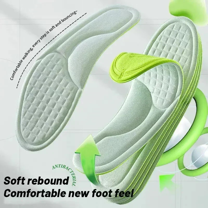 2/6pcs Soft Memory Foam Orthopedic Insoles Deodorizing Insole Shoes Sports Abso