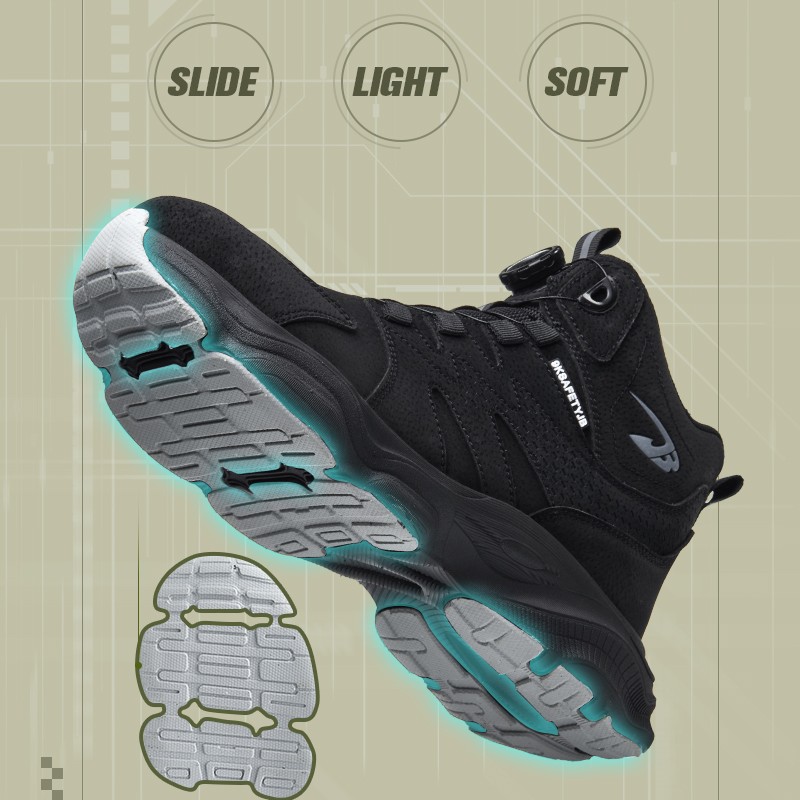 Mens Steel Toe Work Boots Safety Shoes Indestructible Sneakers Lightweight Shoes