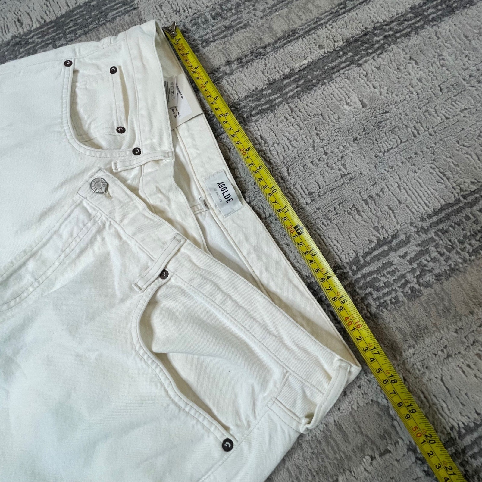 NEW AGOLDE Criss Cross Upsized Jean Paste White Wide Leg A097-1183 Size W34xL30
