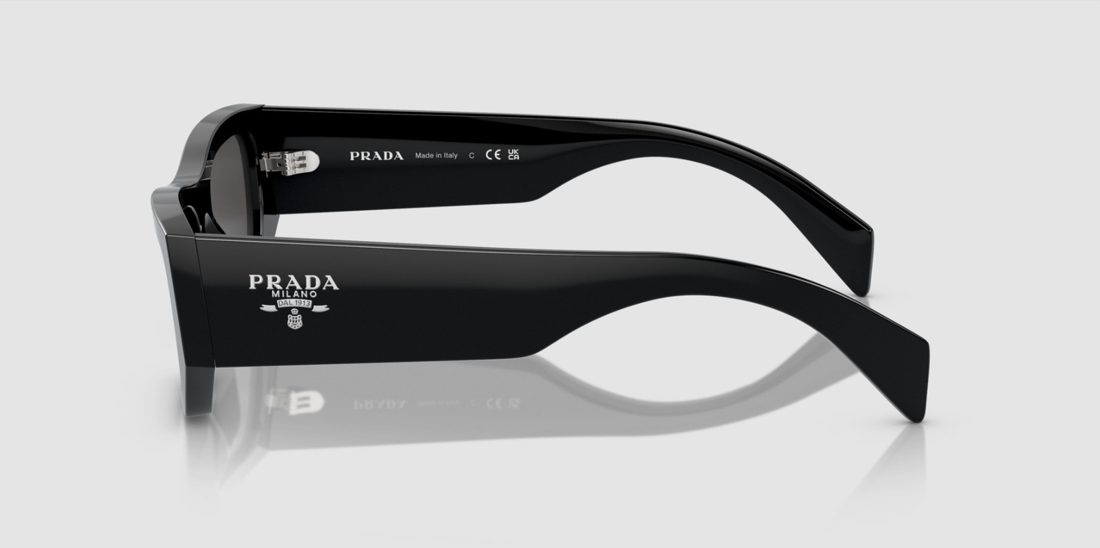 PRADA PR A01S 16K08Z Black Dark Grey 53 mm Unisex Sunglasses