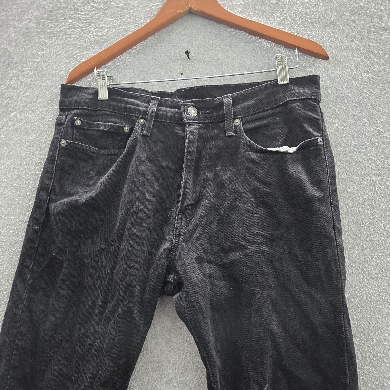 Levi’s 510 Men Jeans 34X32 Black Denim Skinny Fit 29″ Inseam Mid Rise Pockets