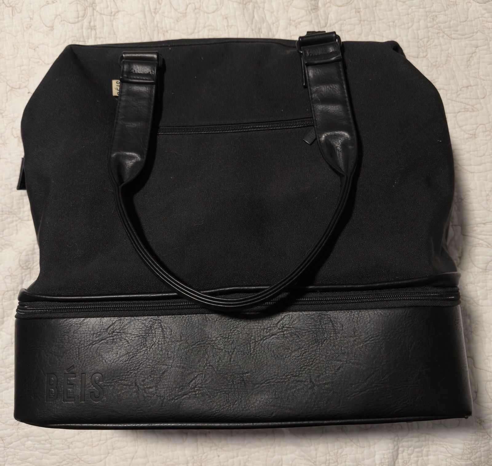 BEIS The Convertible Mini Weekender Travel Bag in Black Excellent Condition