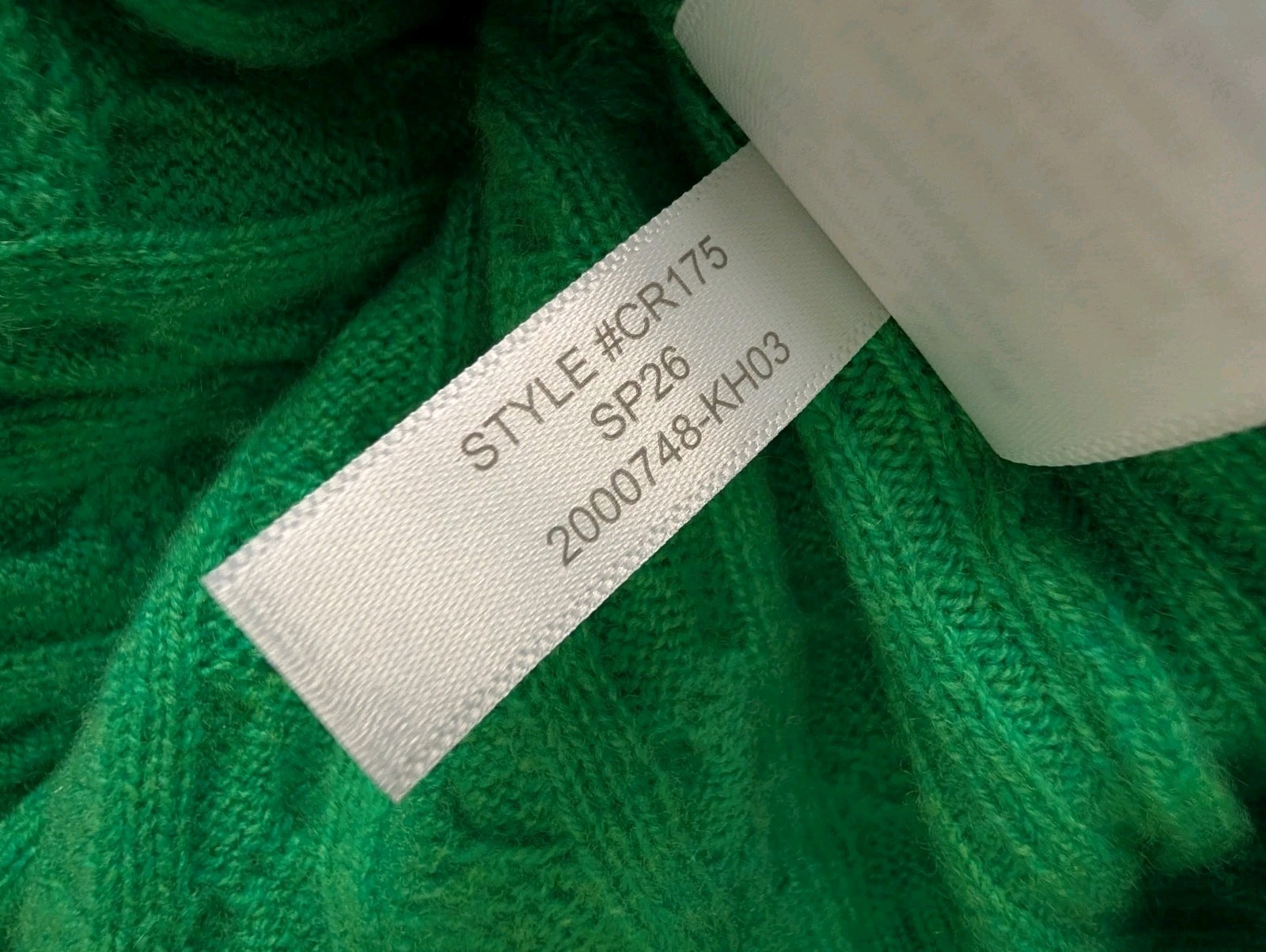 J Crew Green 100% Cashmere Cable Knit Button Cardigan Sweater Size 3X SP26