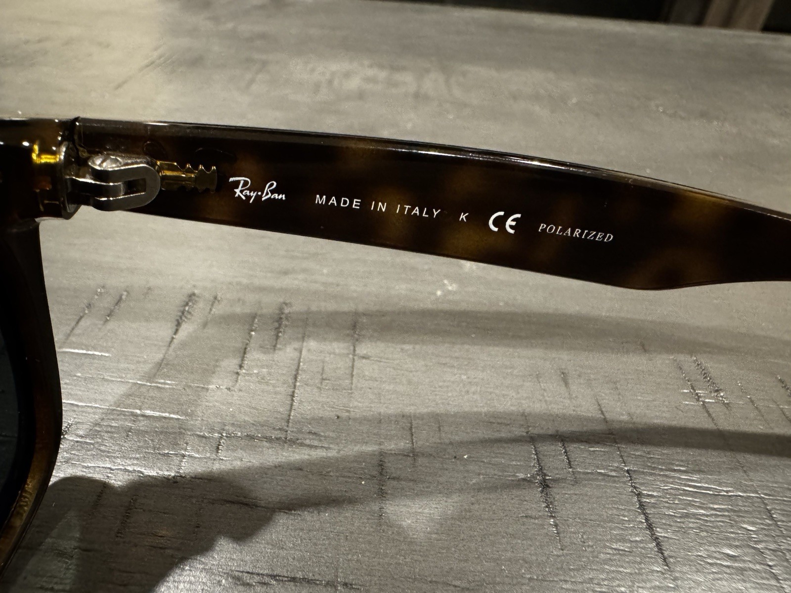 Ray-Ban RB2132 New Wayfarer Polarized Tortoise Brown/Green Sunglasses 145mm