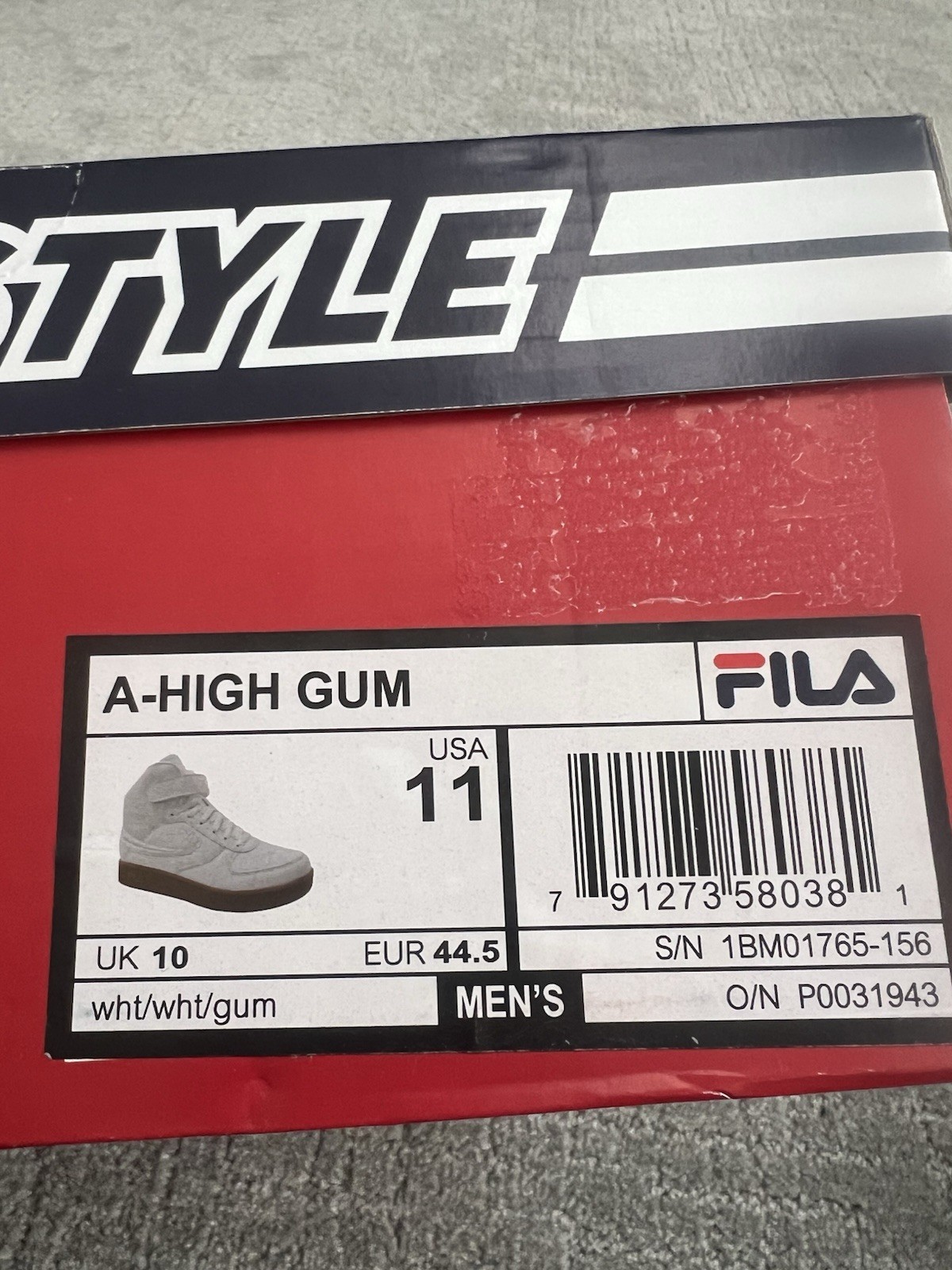 Fila A-High Gum Men’s High-Top Sneakers – New in Box Men’s 11