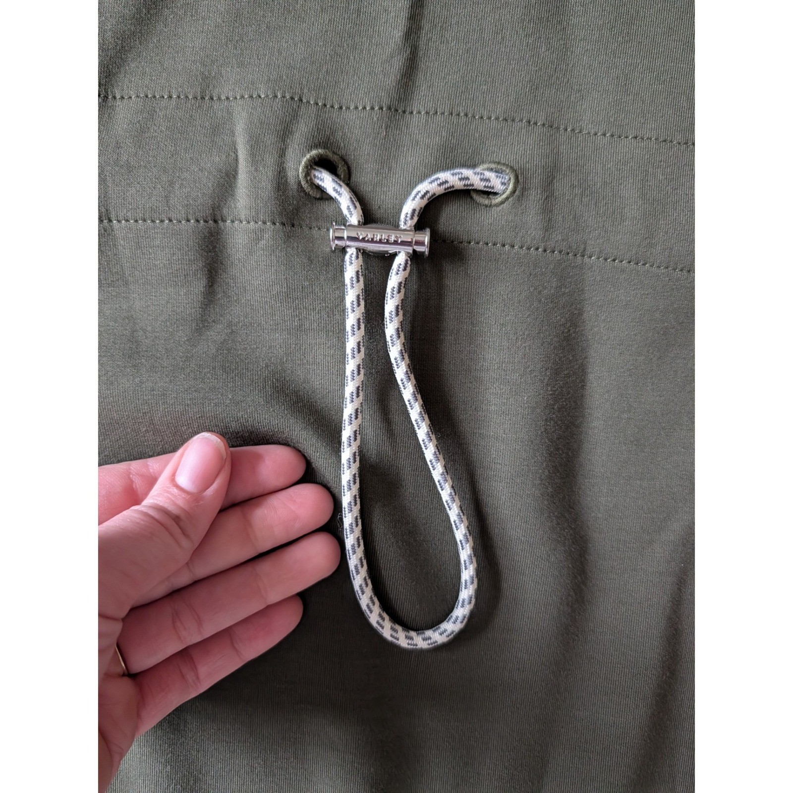 Varley Freya DoubleSoft Sweatshirt Olive Green Cowl Neck Drawstring Waist- Small