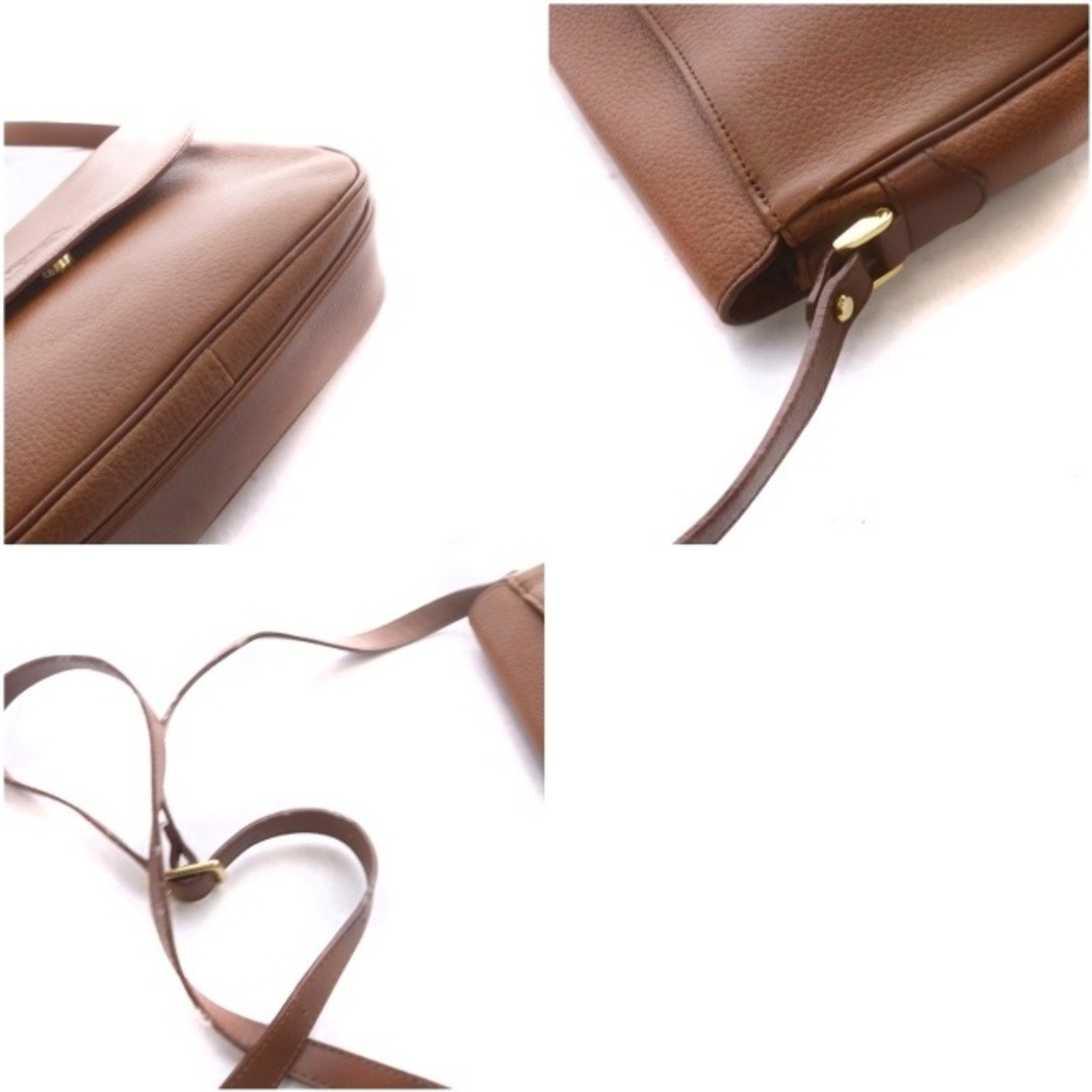 Burberrys Shoulder Bag One Shrink Leather Embossed Horsemark Brown YO33 Used 636