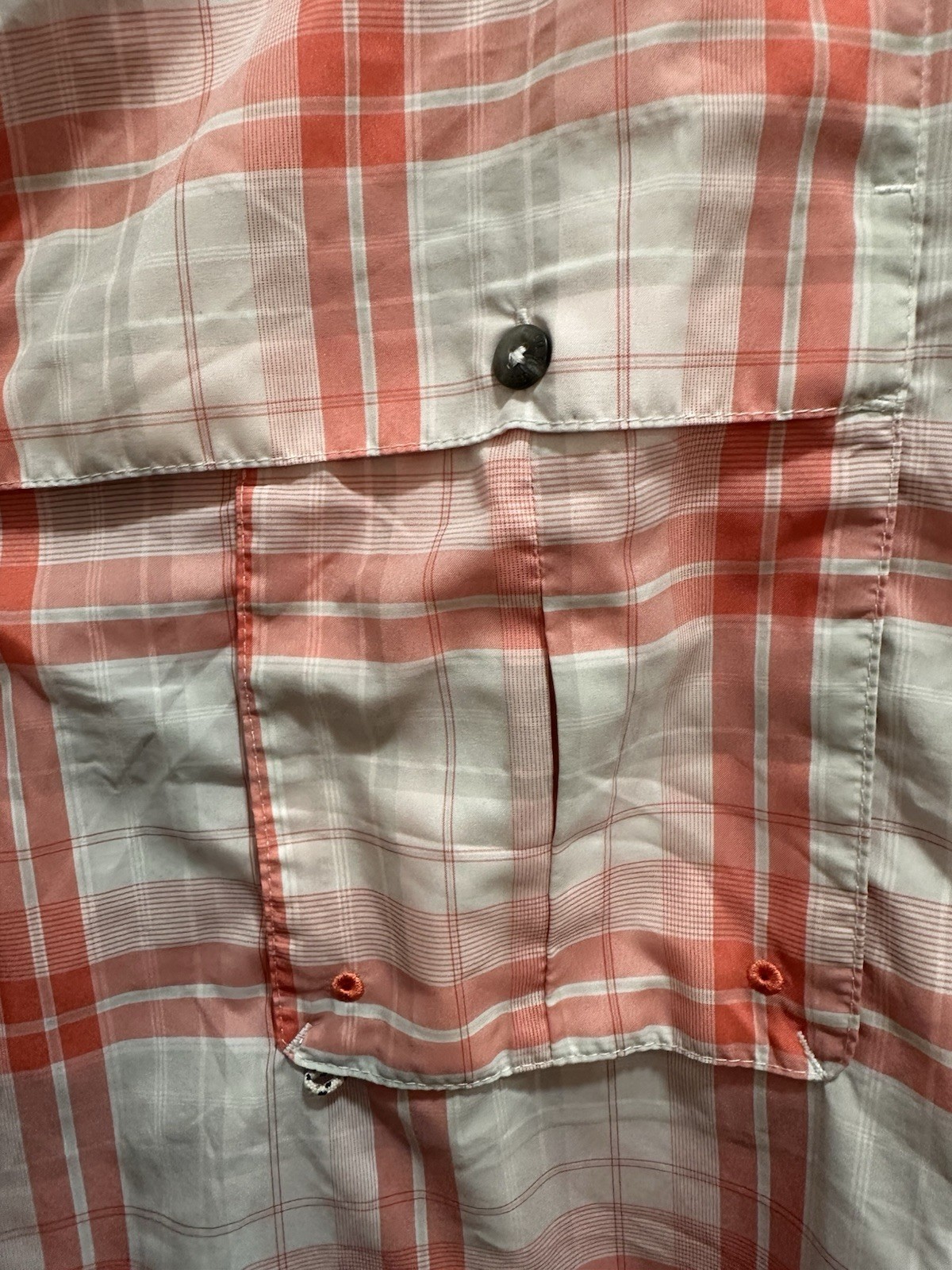 Magellan Fishing Shirt Men’s 4XL Pink White Plaid Button Down Vented Quick Dry