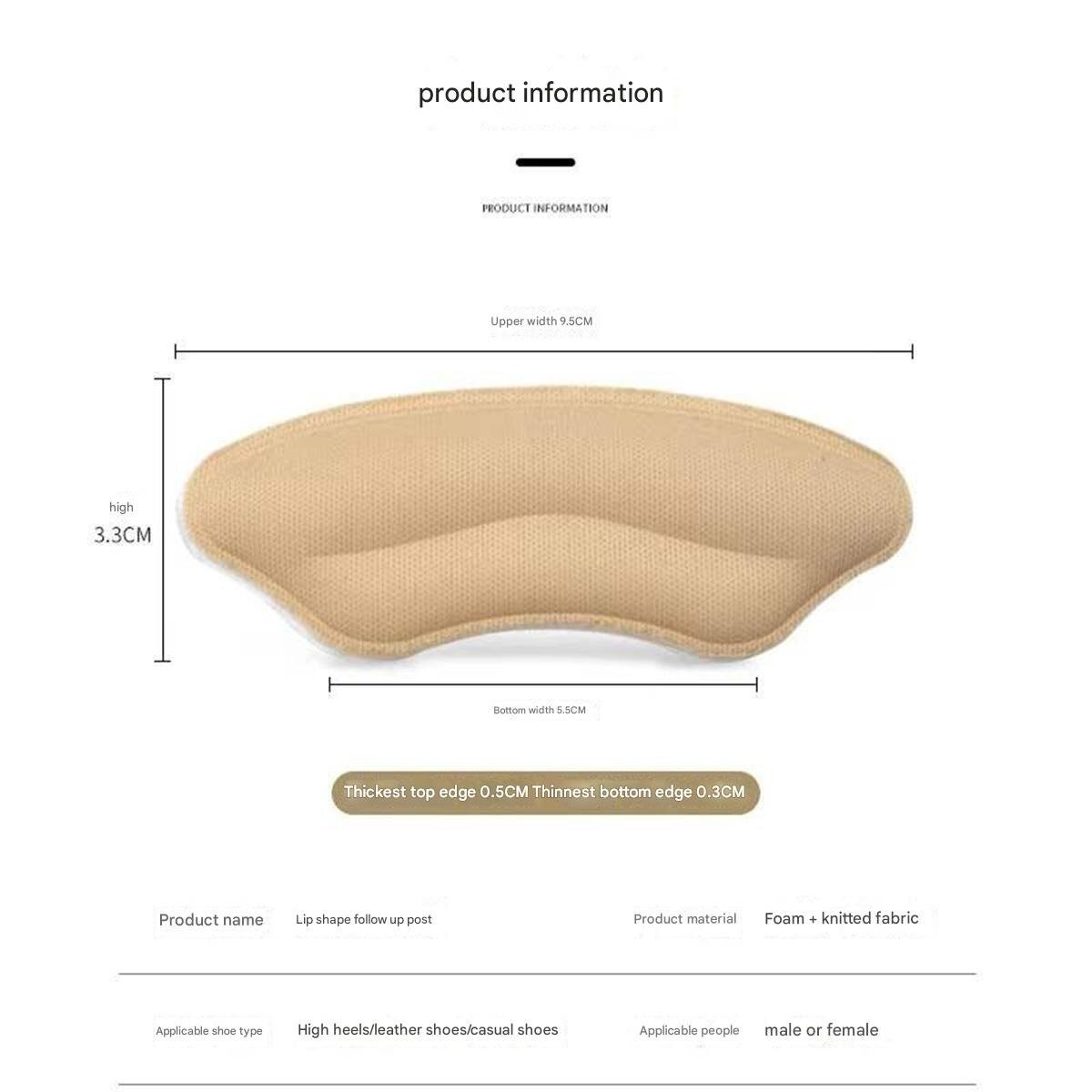 8PCS Heel Pads for Loose Shoes Self Adhesive Heel Grips Comfort Inserts