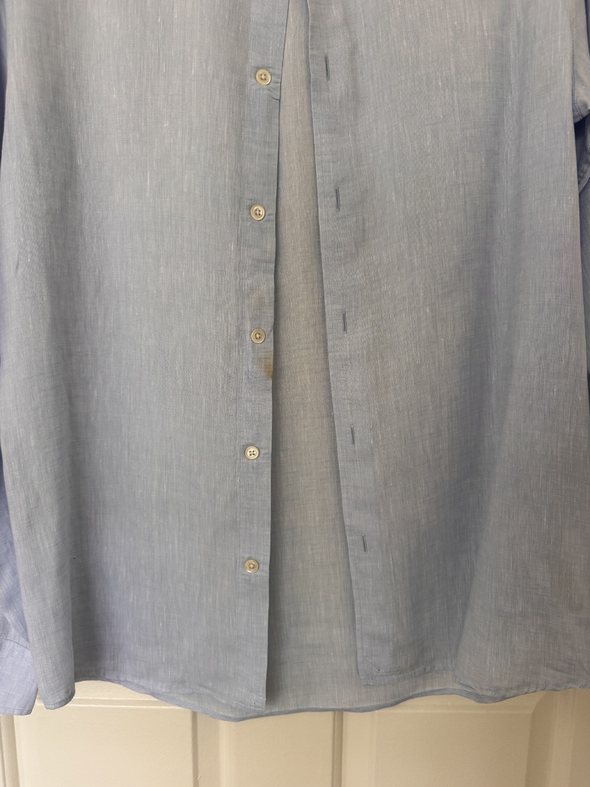 Asket Light Blue Linen Shirt Small Long (READ DESCRIPTION/PICTURES)