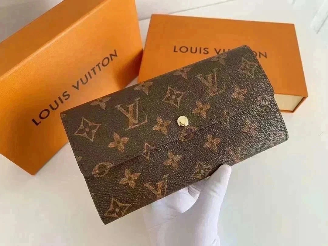 Louis Vuitton Portefeuille Sarah Monogram Long Wallet Brown Authentic USA