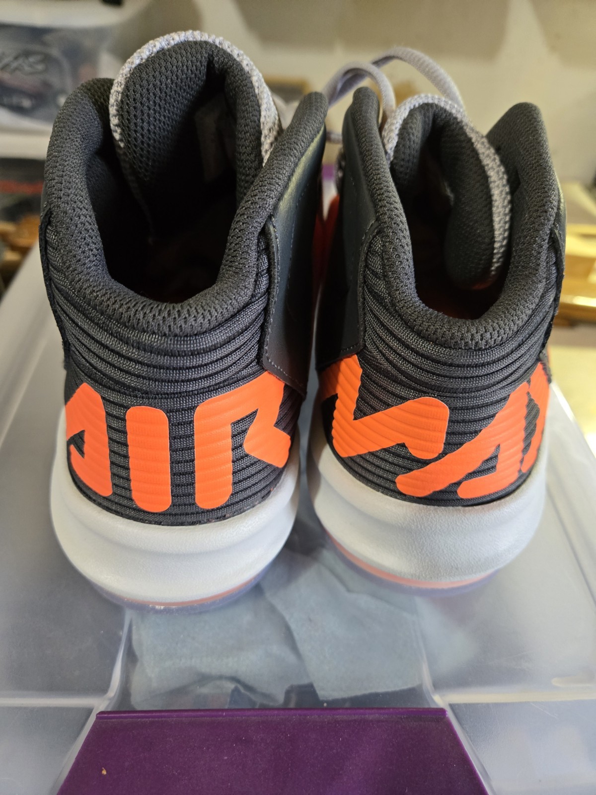 Nike Air Max (GS) Unisex Kids Athletic Sneakers 6Y Gray Orange Black CD7027-0