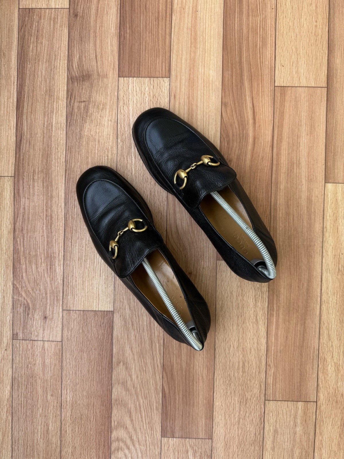AUTHENTIC GUCCI BLACK LEATHER HORSEBIT SLIP ON LOAFERS SIZE EU 37 , US 7 , UK 4