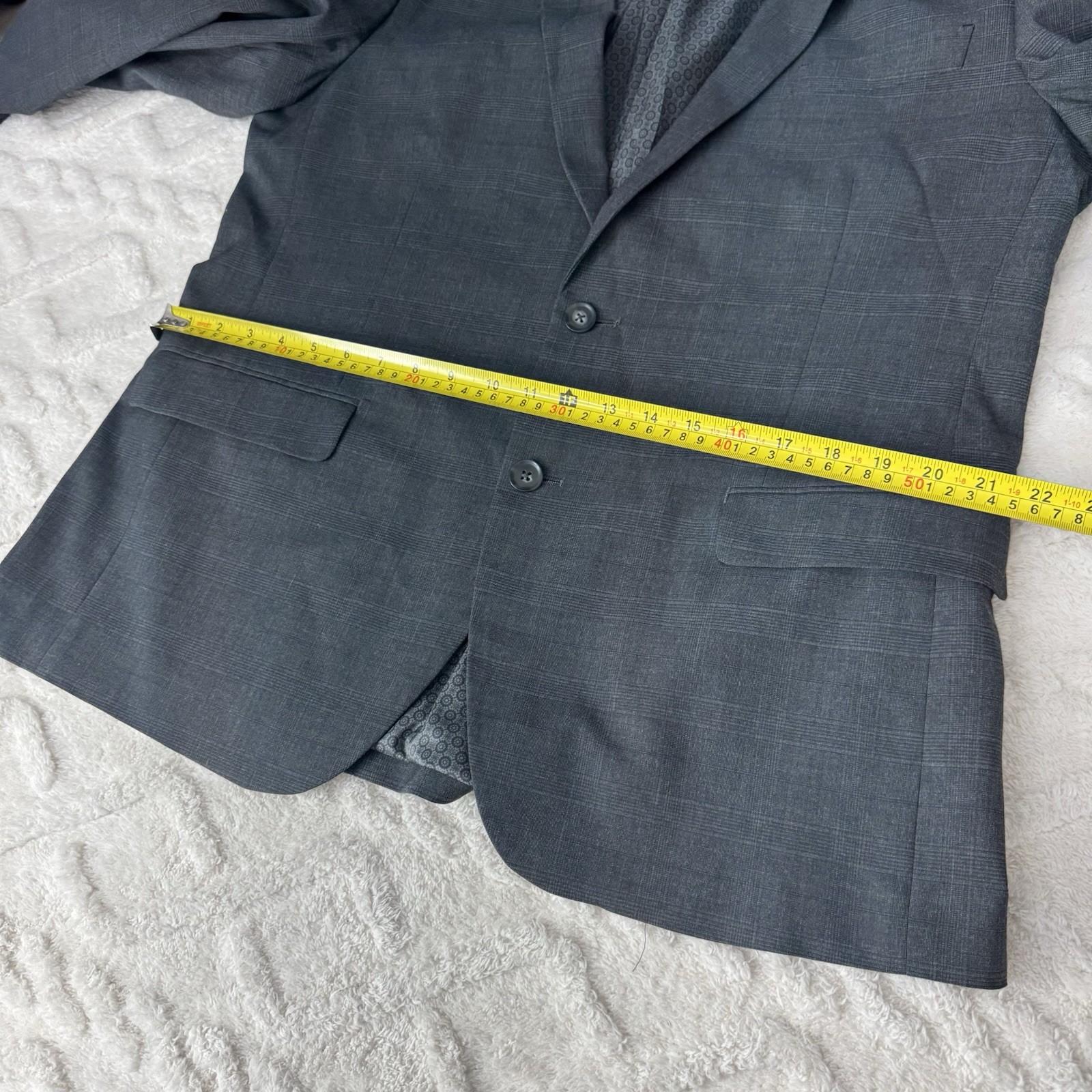 Madison Slim Fit Gray Basic Blazer Jacket For Mens Size 44R Career 2 Button Suit